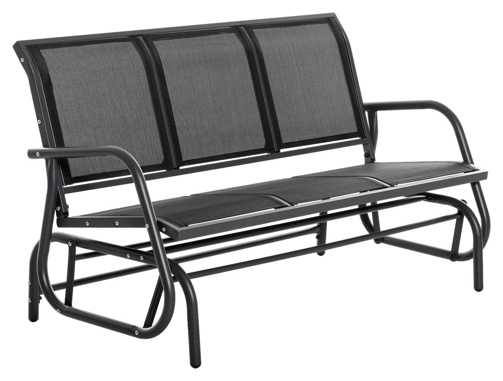 Outsunny Schaukelbank schwarz Metall B/H/L: ca. 75x85x151 cm