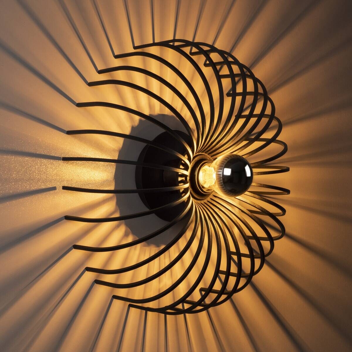 Opviq Wandleuchte schwarz Metall B/H/L: ca. 12x36x12 cm E27 1 Brennstellen