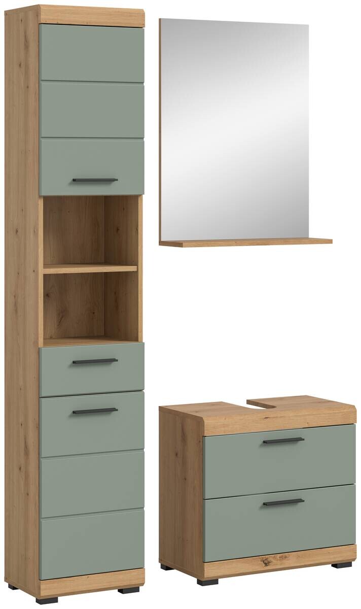Badezimmer-Set Scout Eiche Artisan Nachbildung salbei Nachbildung B/H/T: ca. 112x191x37 cm