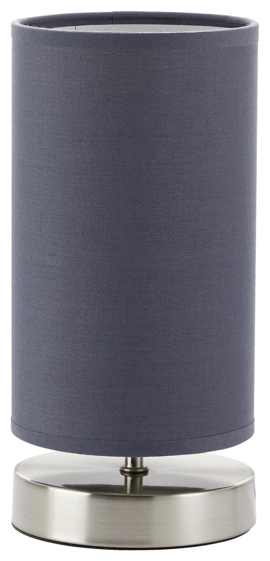 Brilliant Tischleuchte Claire grau nickel matt Stoff Metall H/D: ca. 25,5x12 cm E14 1 Brennstellen