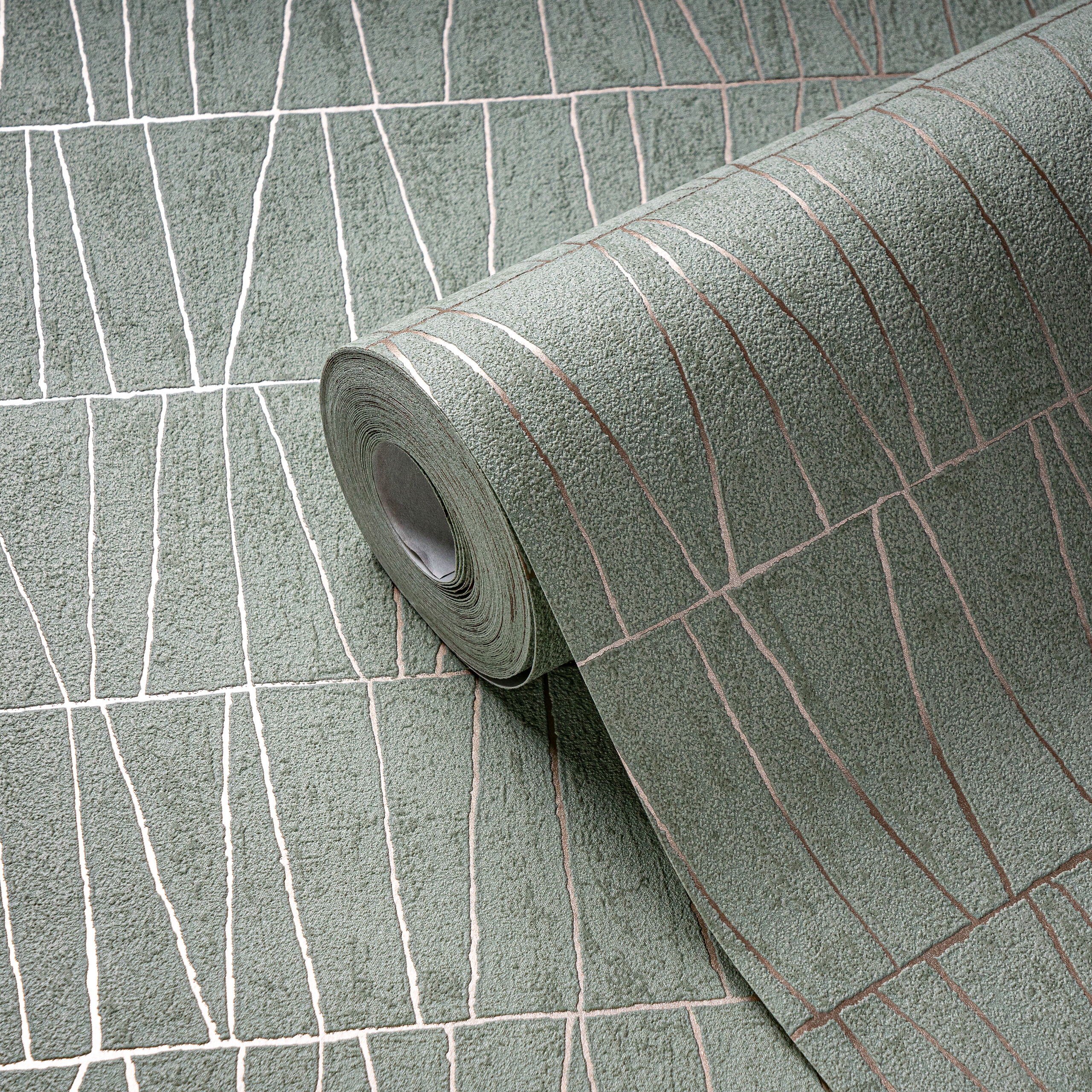 A.S.Creation Vliestapete grün gold B/H/D: ca. 53x1005x8,4 cm