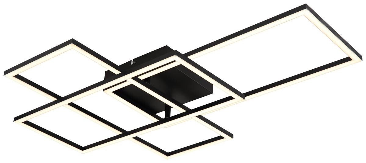 GLOBO Deckenleuchte schwarz Metall Acryl B/H/T: ca. 51x9,5x74 cm 1 Brennstellen