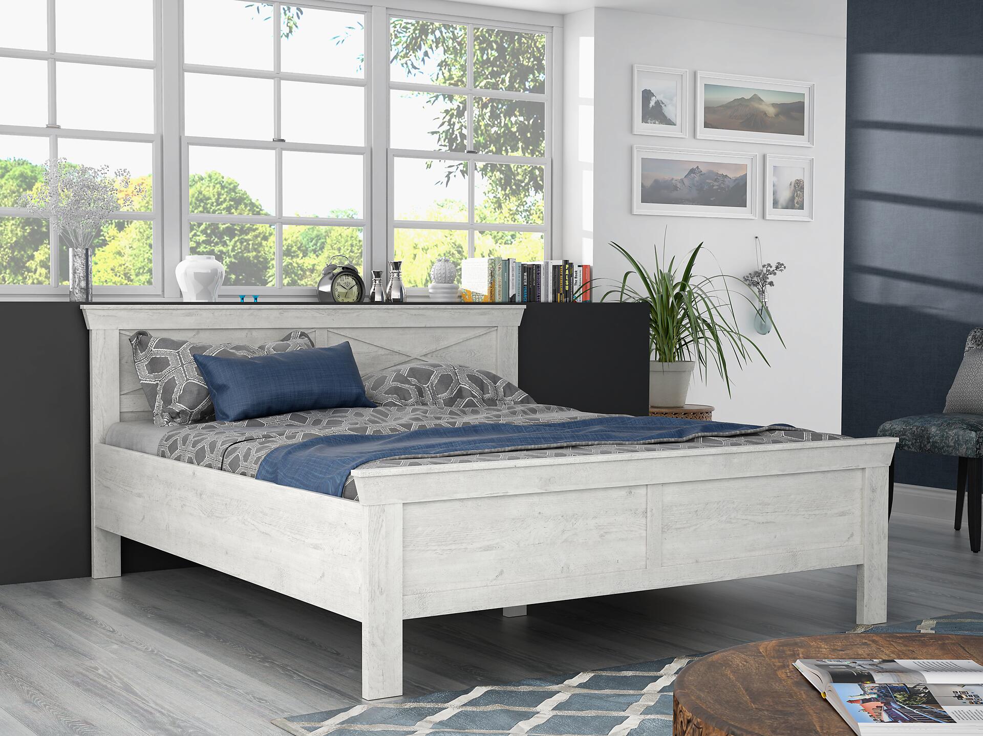 Bett  weiß Pinie Nachbildung Liegefläche B/L: ca. 180x200 cm