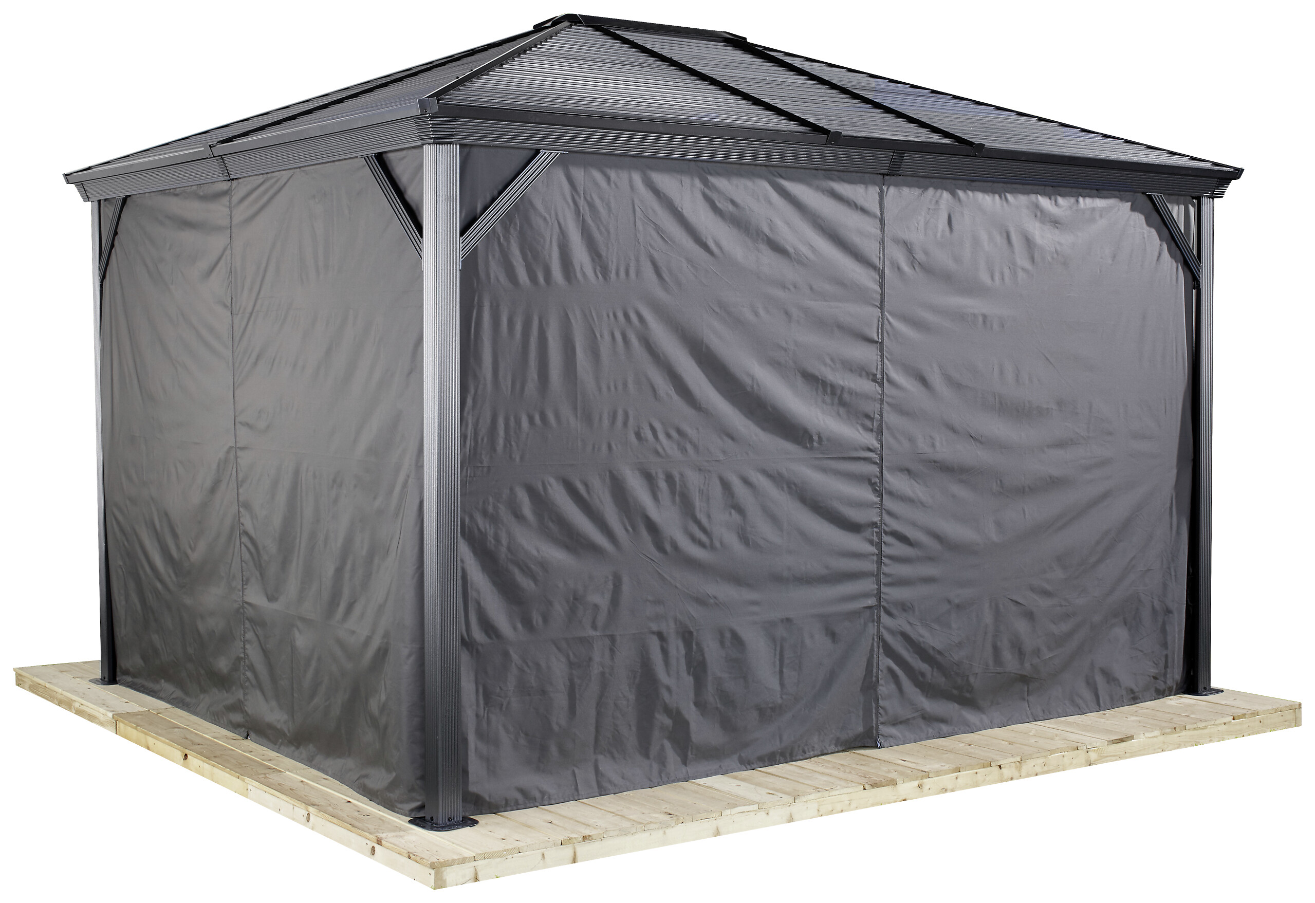 Sojag Pavillon-Vorhang-Set Ventura dunkelgrau Polyester