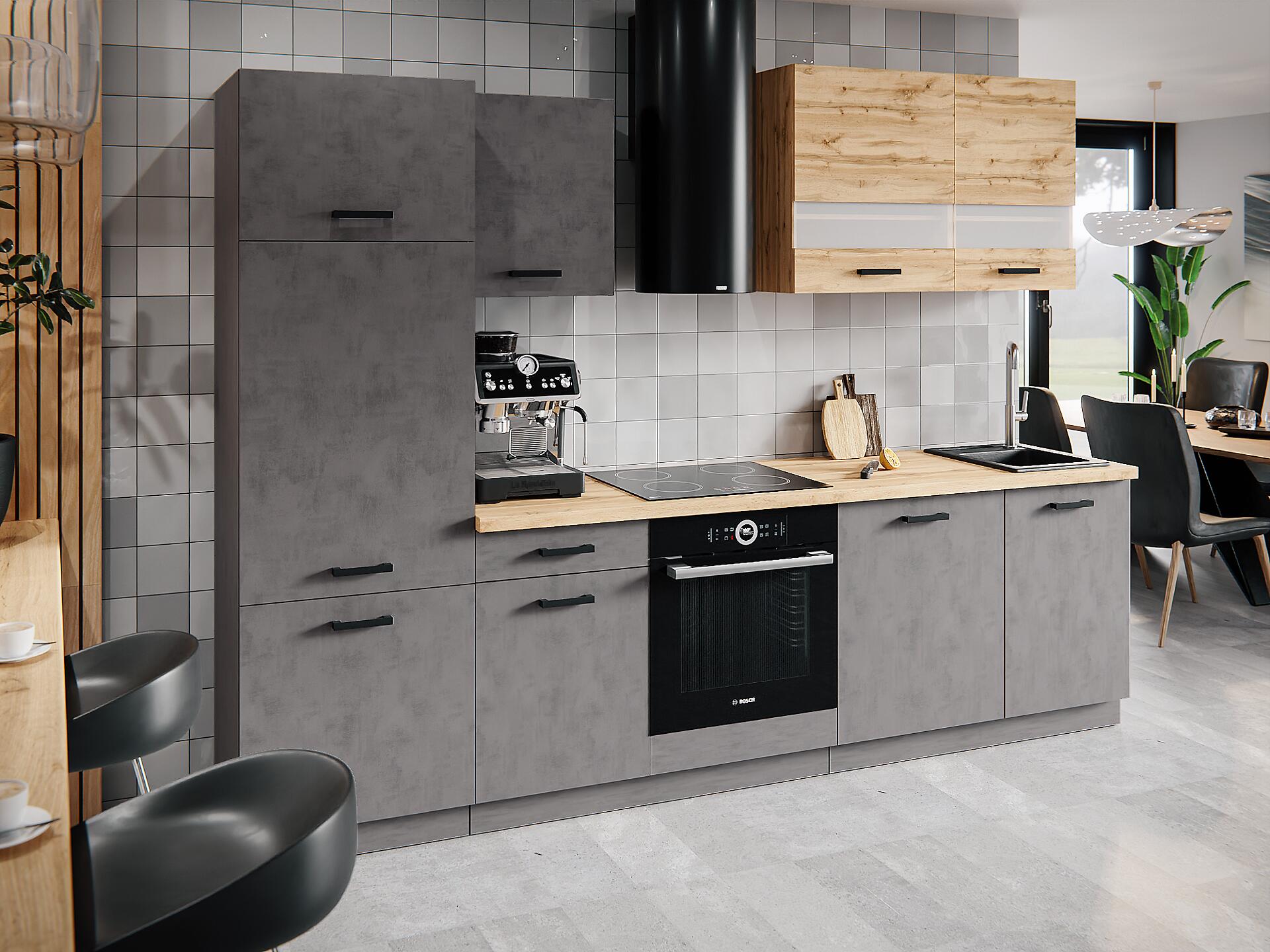 Küchenblock Viola anthrazit B/H/T: ca. 280x214x60 cm