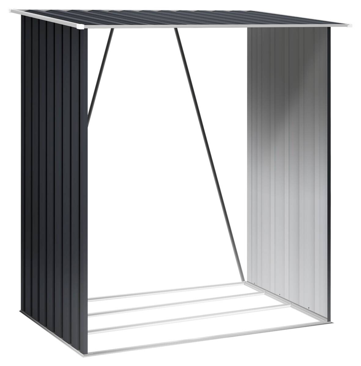 HOGGAR Feuerholzschrank Lerum anthrazit B/H/L: ca. 83x154x166 cm