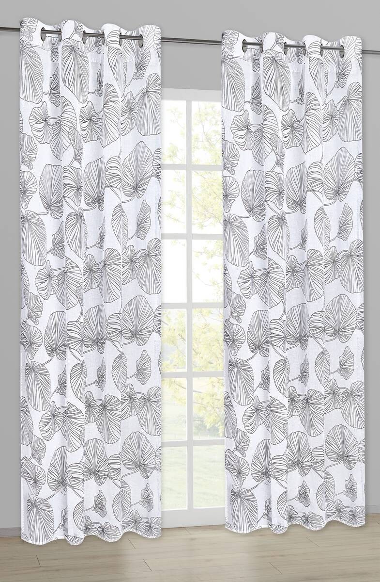 Happy Home Ösenvorhang Blätter schwarz B/L: ca. 145x245 cm
