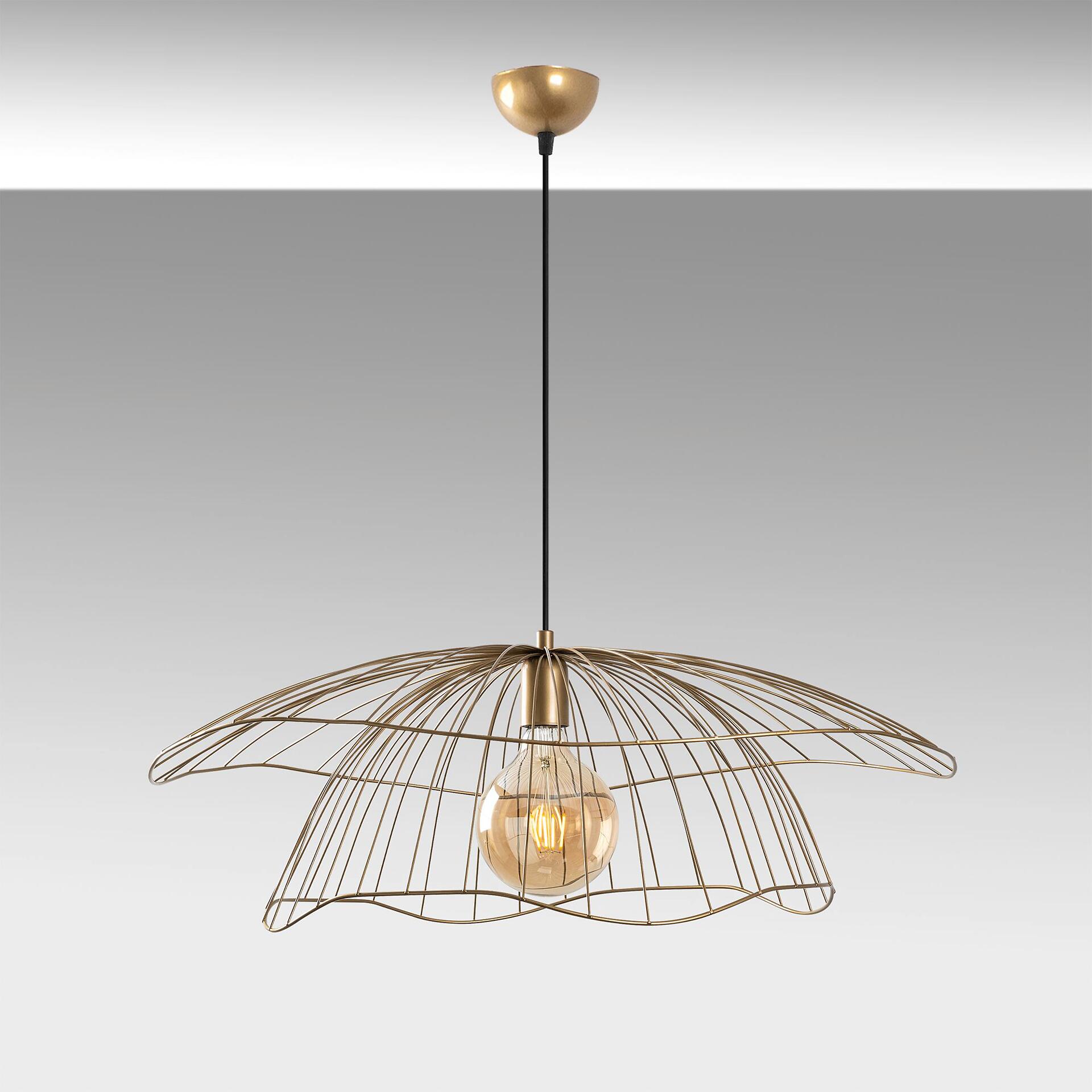 Opviq Pendelleuchte Mantar gold B/H/T/L/D: ca. 70x124x70x70x70 cm E27 1 Brennstellen