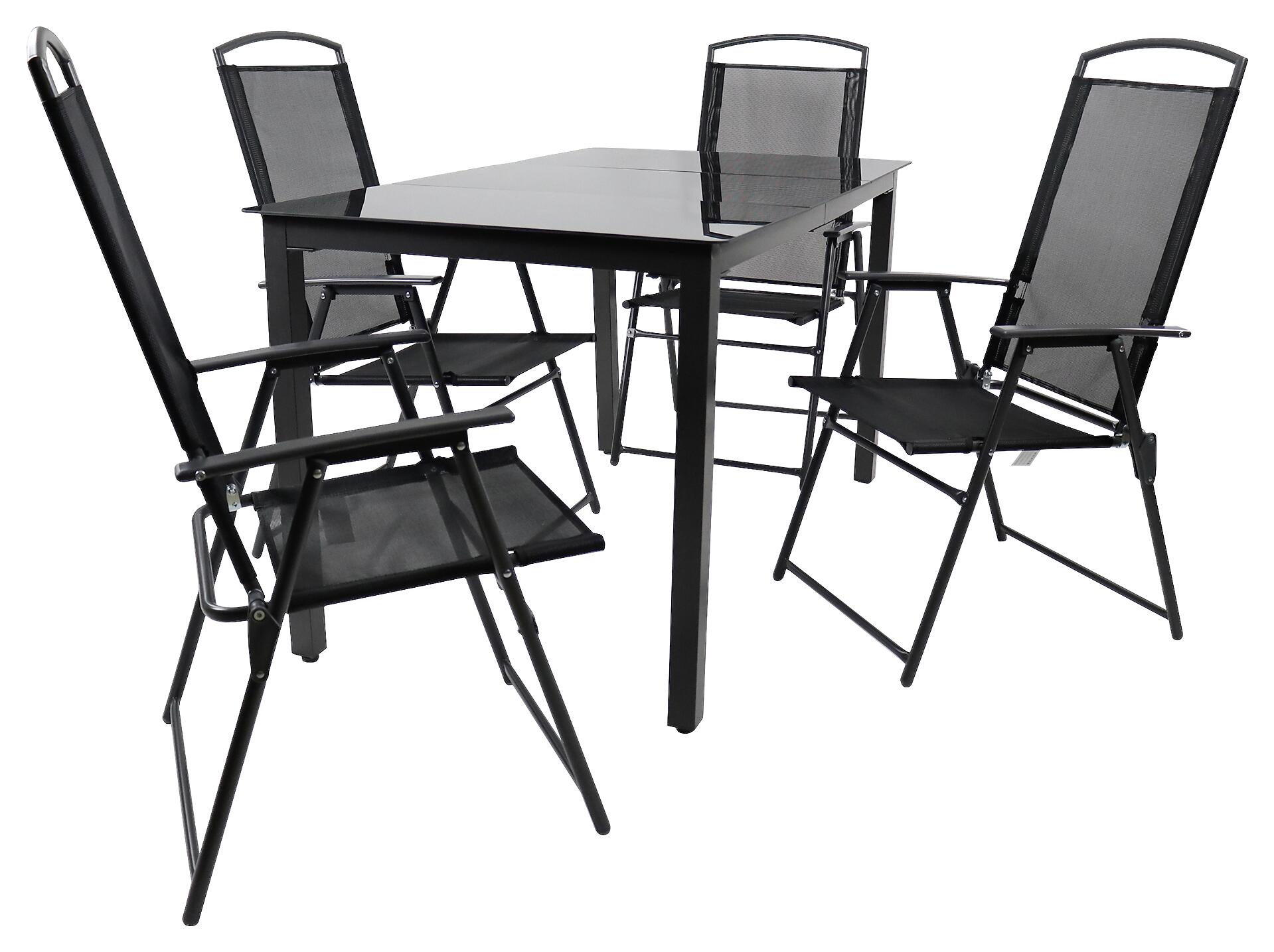 VCM Gartensitzgruppe anthrazit Stahl B/H/T: ca. 140x76x80 cm