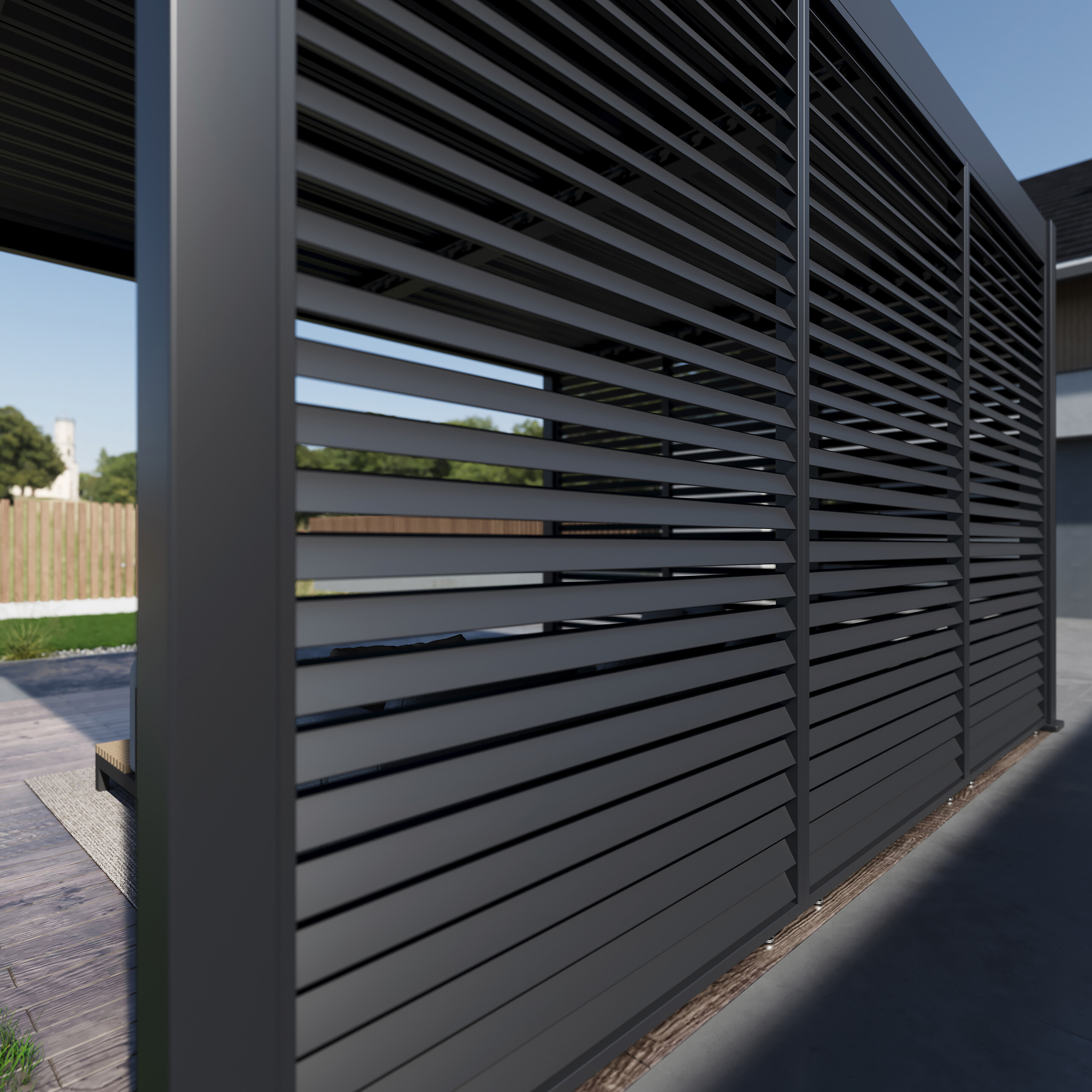 Paragon Outdoor Lamellen-Sichtschutz Grand Tuscan grau Aluminium B/H: ca. 114x234 cm