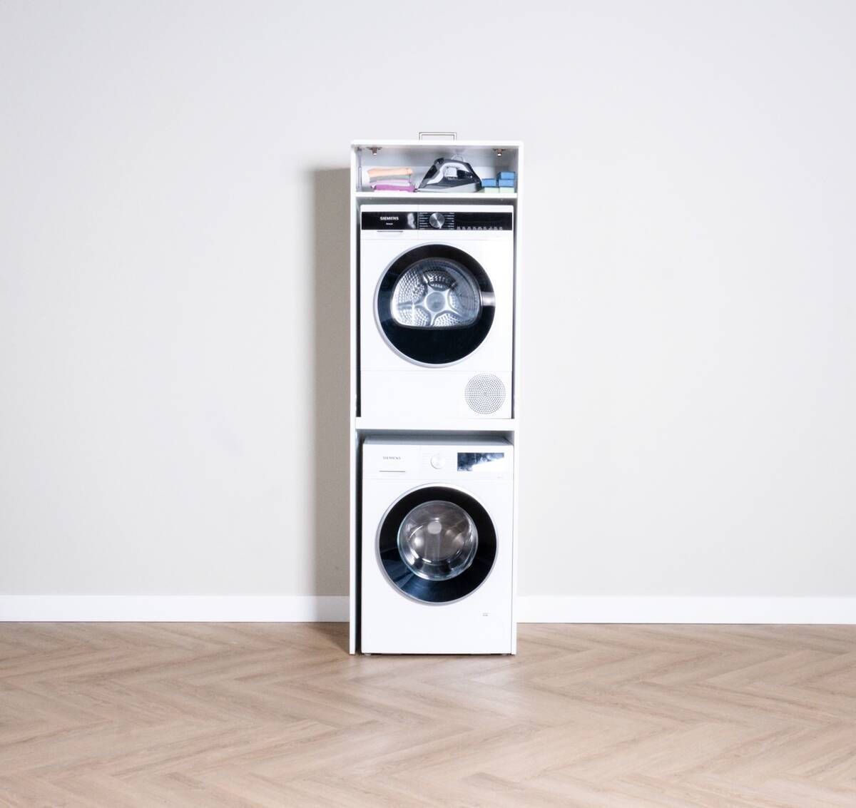 Washcab Waschmaschinenturm weiß Holzwerkstoff