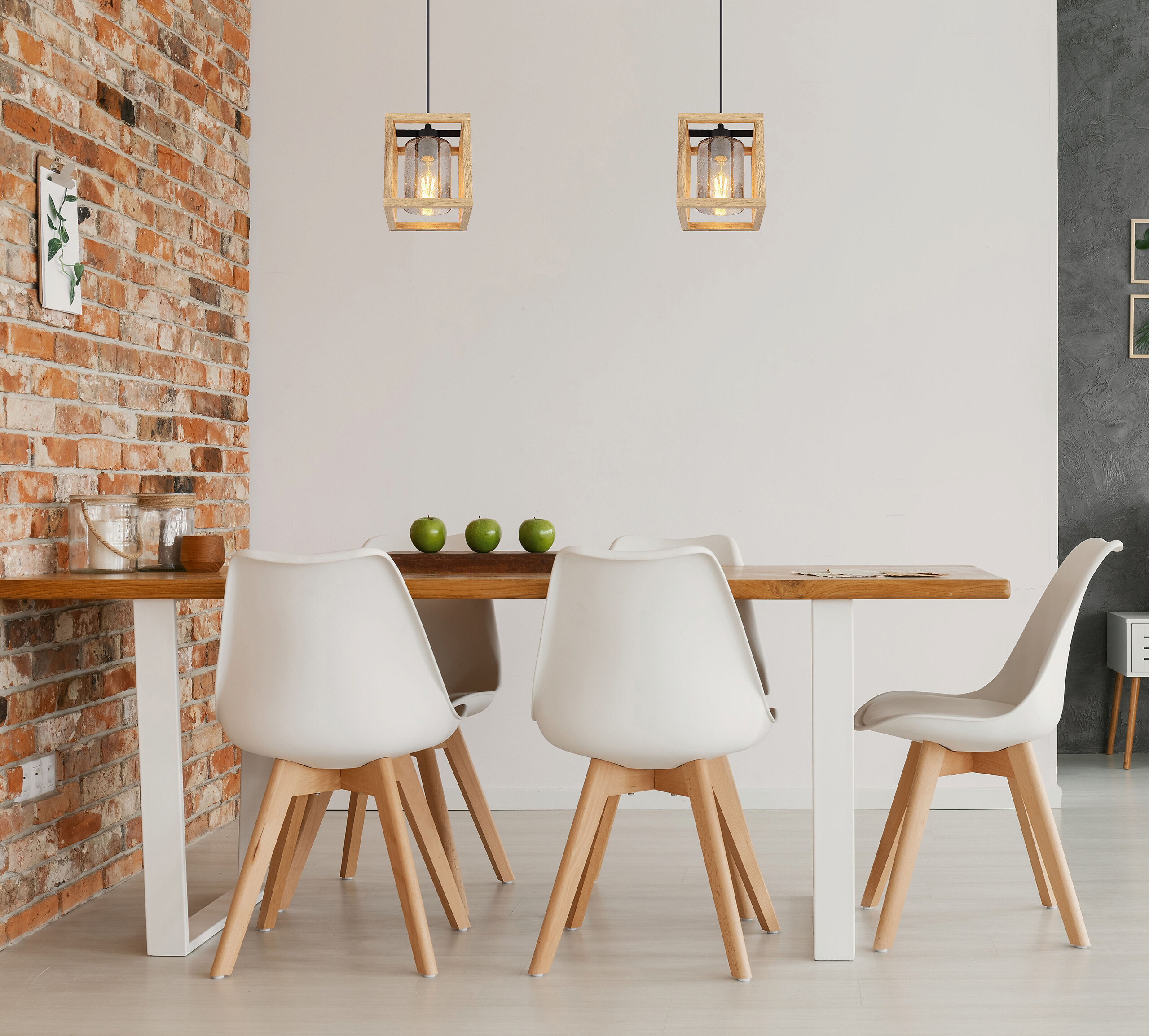 GLOBO Hängeleuchte dunkelbraun Rauch schwarz Glas Metall B/H/L: ca. 17x120x17 cm E27 1 Brennstellen