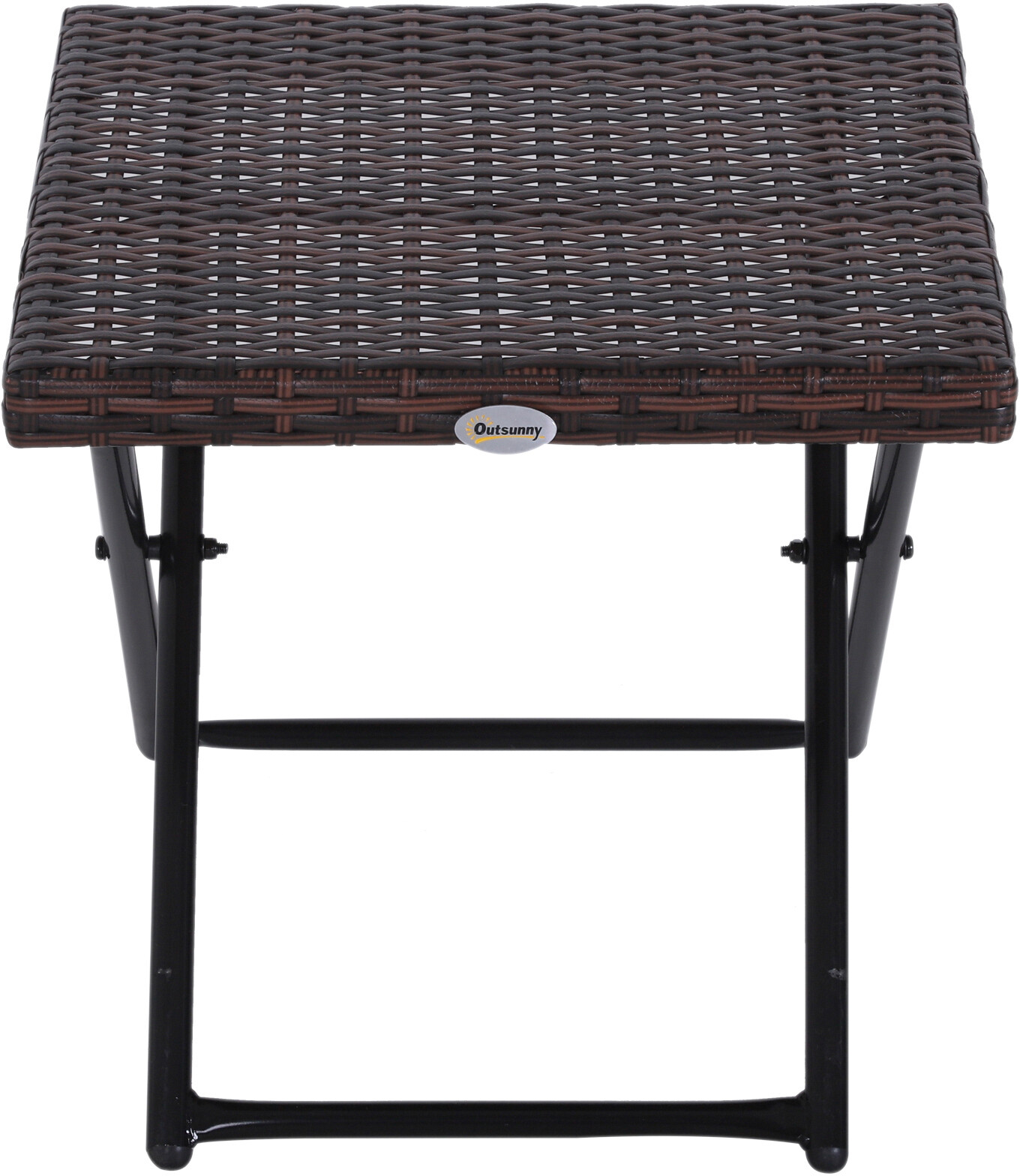 Outsunny Gartentisch braun Metall B/H/L: ca. 40x40x40 cm