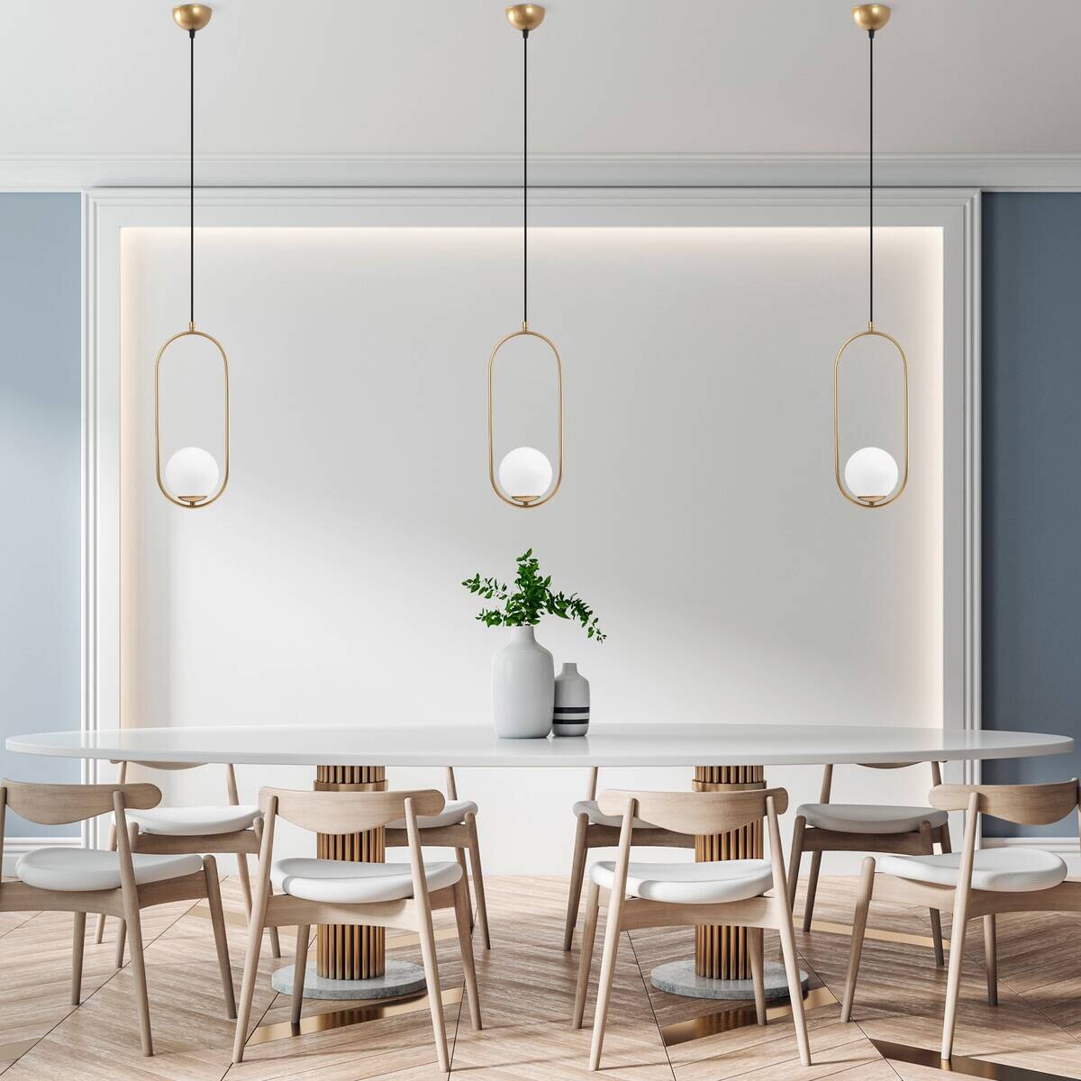 Opviq Pendelleuchte Mudon gold Glas B/H/T/L/D: ca. 15x146x15x15x15 cm E27 1 Brennstellen