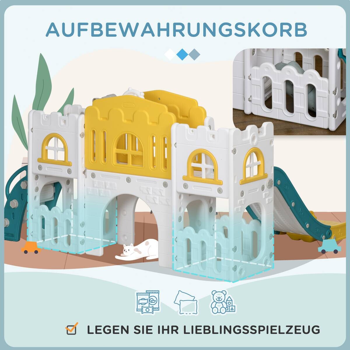 AIYAPLAY Kinderrutsche gelb B/H/L: ca. 177x99x178 cm