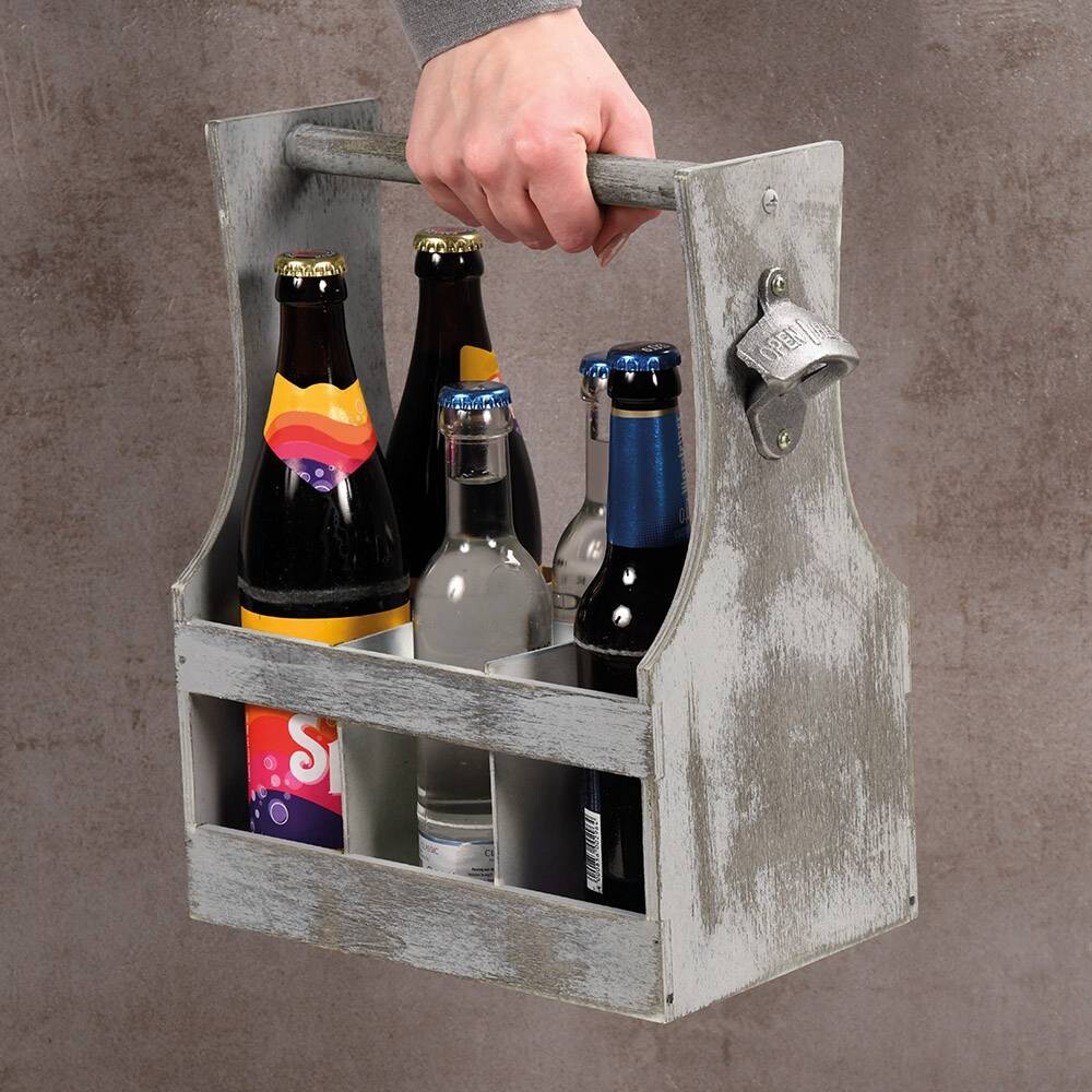 Kesper Flaschenhalter weiß Holz B/H/L: ca. 20x35x31 cm