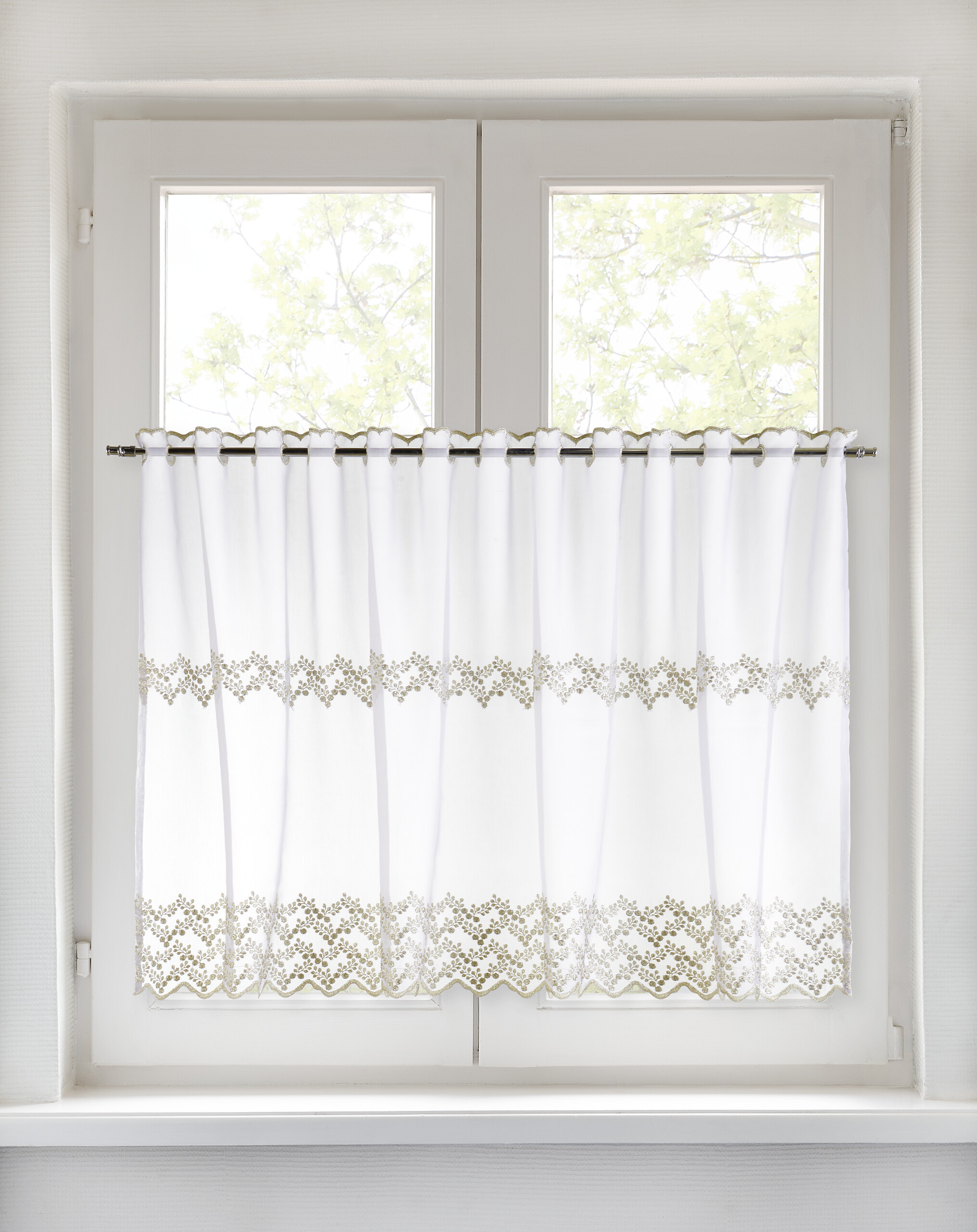 POCOline Scheibengardine Petra weiß B/L: ca. 75x110 cm