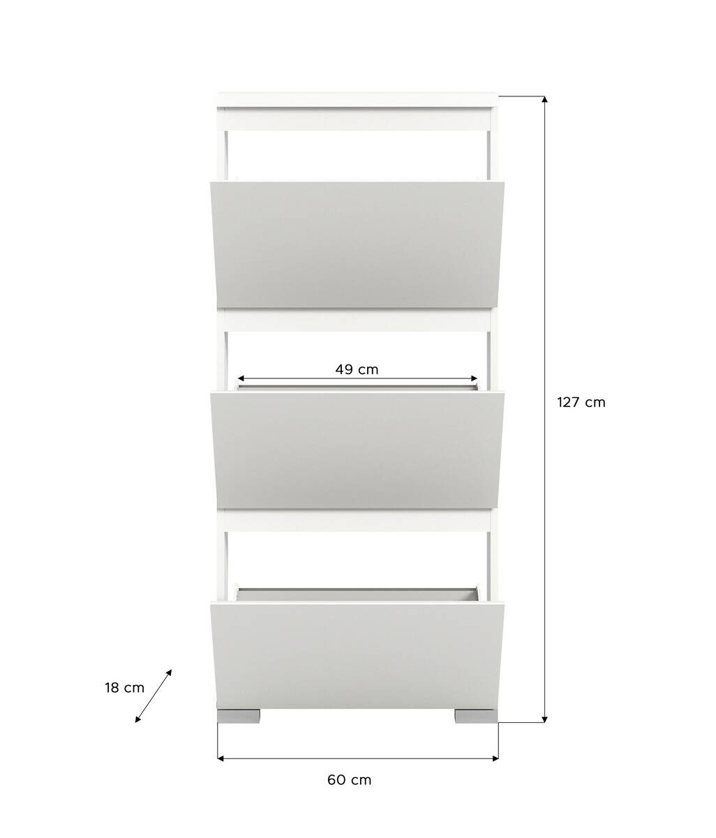 Schuhschrank Shoelove weiß B/H/T: ca. 60x130x18 cm