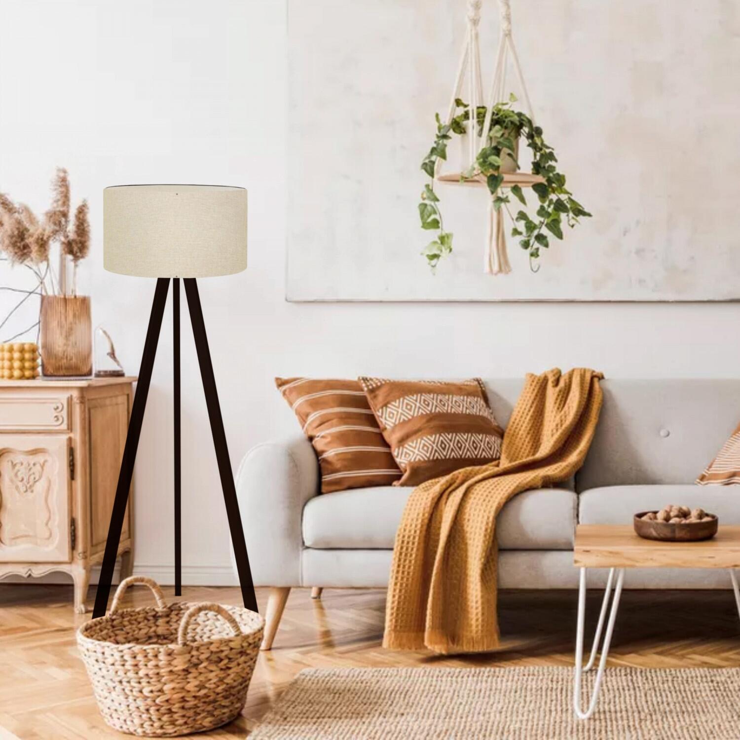 Opviq Stehleuchte PVC MDF B/H/T/L/D: ca. 38x140x38x38x38 cm E27 1 Brennstellen