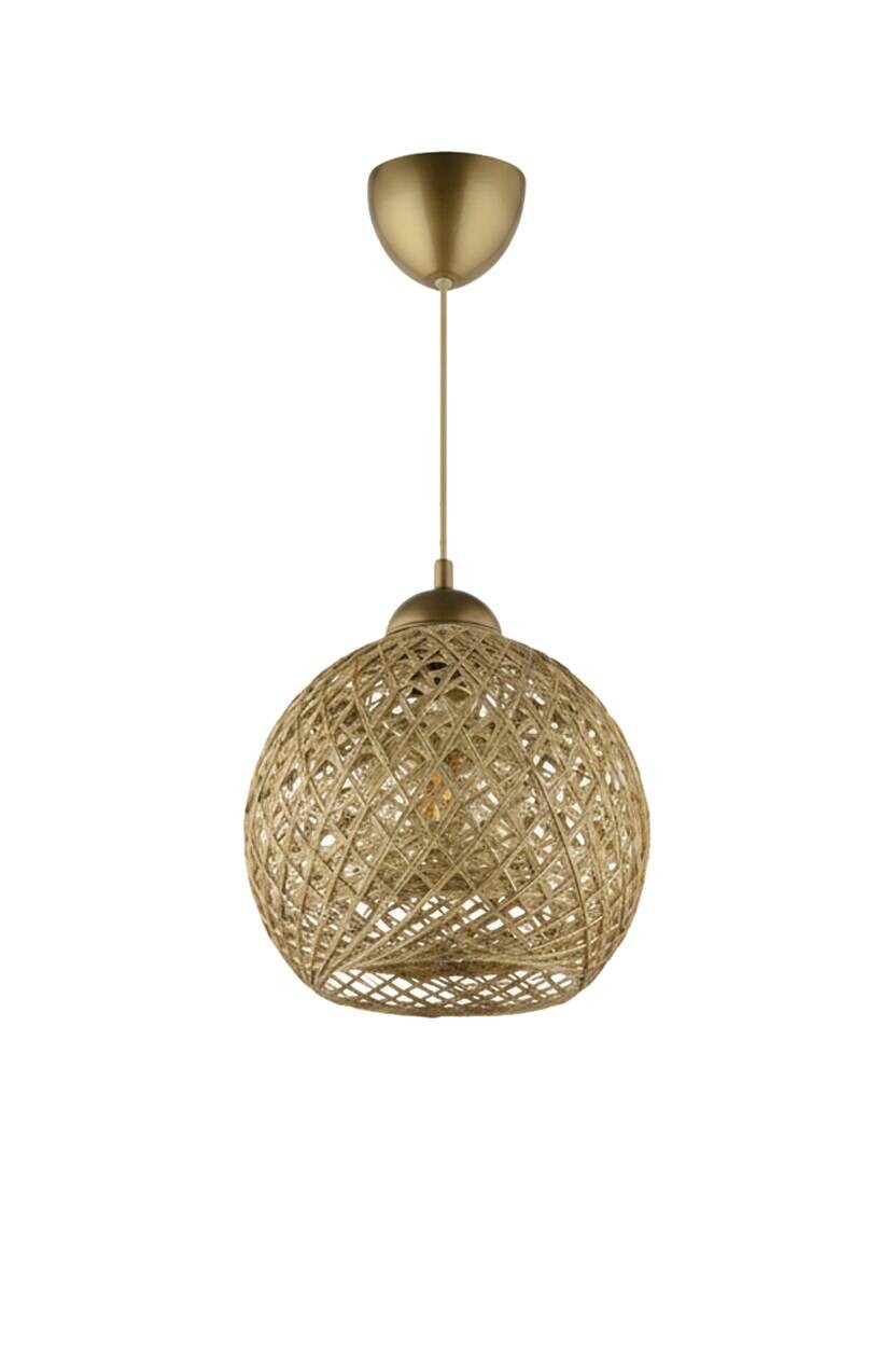 Opviq Pendelleuchte gold Baumwolle B/H/T/L/D: ca. 22x54x22x22x22 cm E27 1 Brennstellen