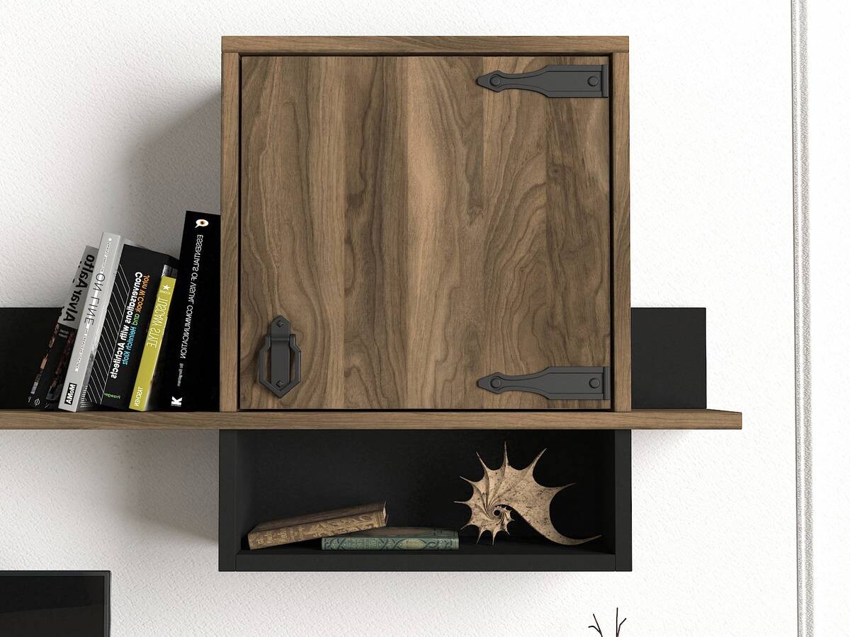 Wohnwand Anthes walnuss Nachbildung B/H/T: ca. 180x41x30 cm