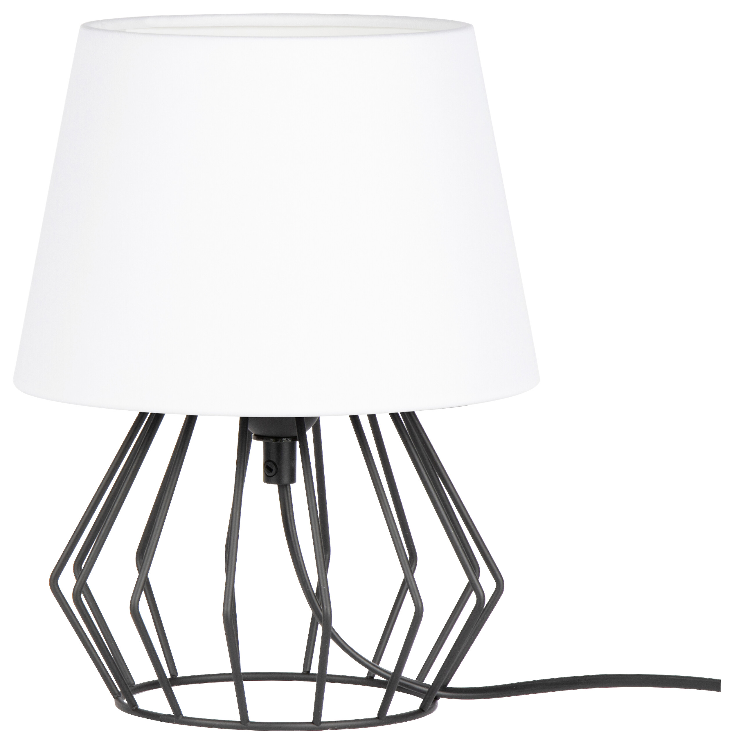 SPOT Light Tischleuchte Mangoo schwarz weiß Metall Textil H/D: ca. 29x20 cm E27 1 Brennstellen