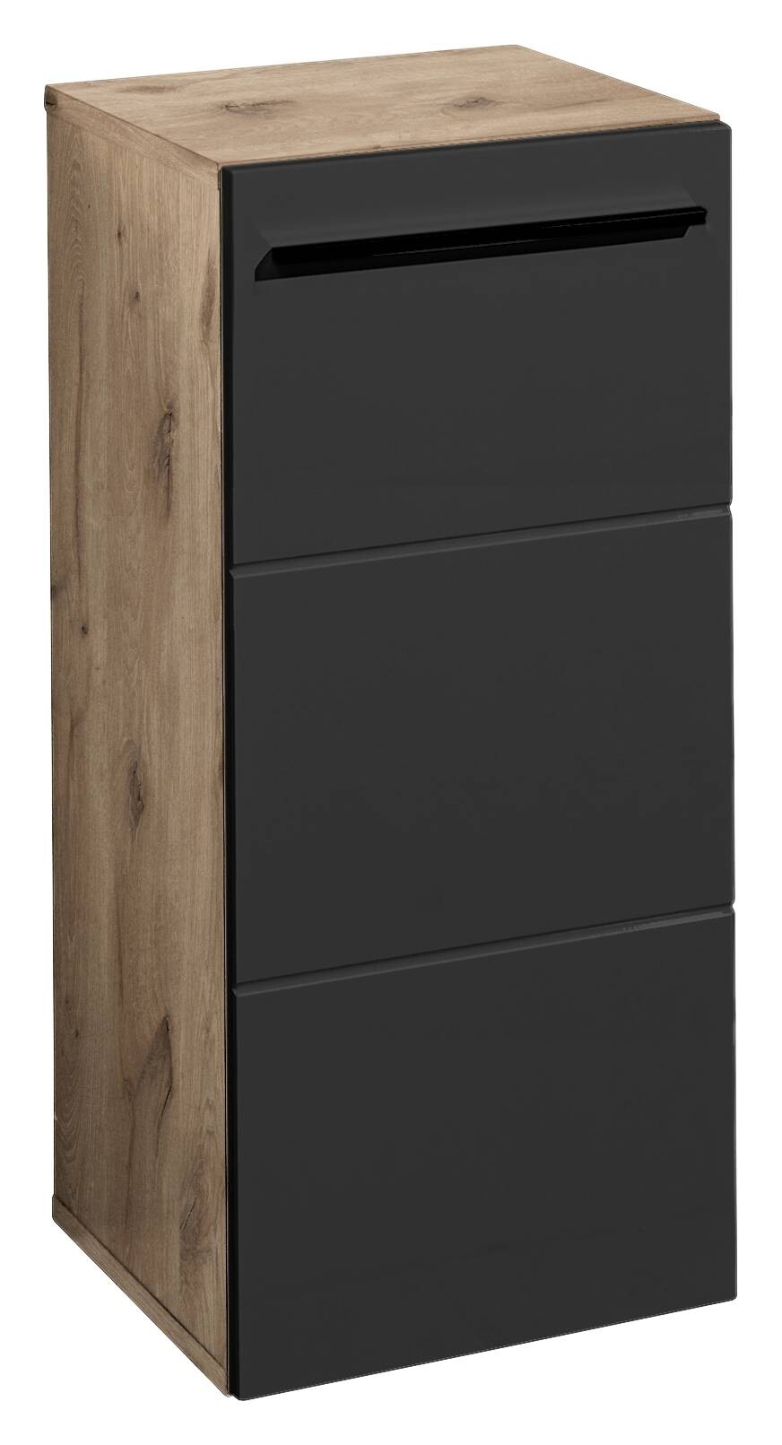 Midischrank Vista Oak Eiche Viking Nachbildung schwarz matt B/H/T: ca. 34x72x31 cm Midischrank Vista Oak Eiche Viking Nachbildung schwarz matt B/H/T: ca. 34x72x31 cm