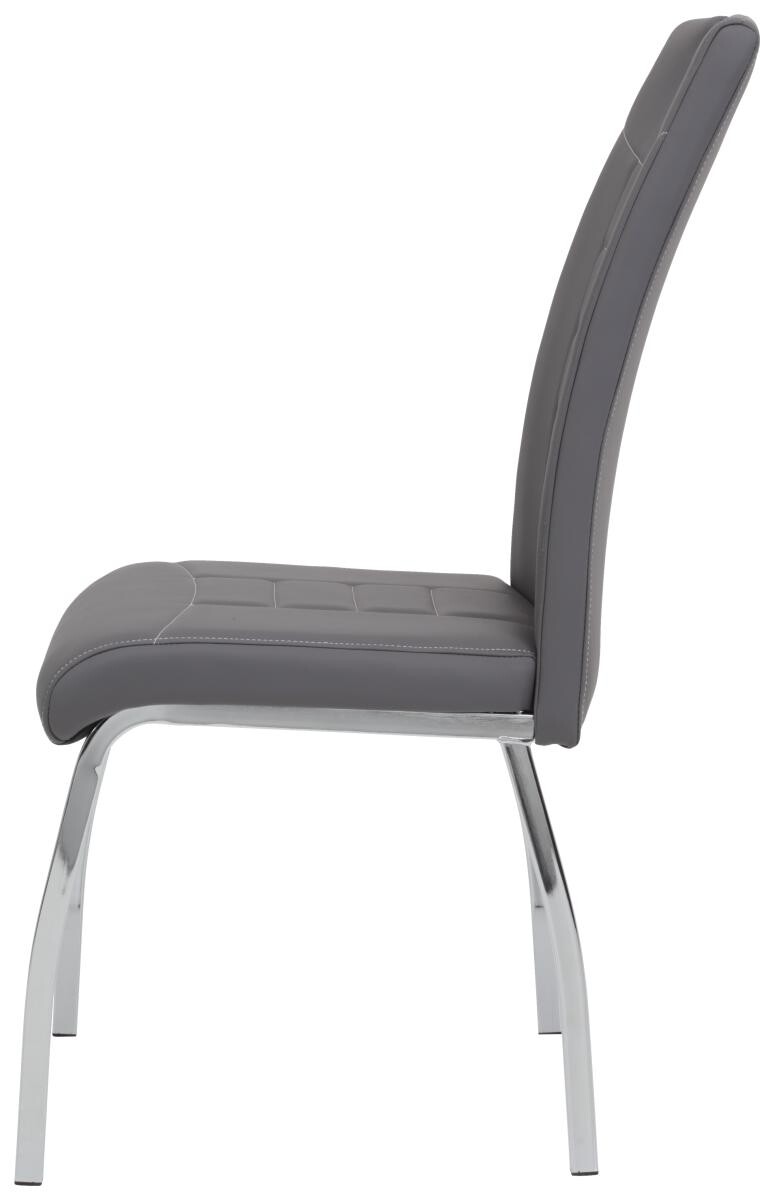 Stuhl Andrea 2er Set grau Kunstleder Metall B/H/T: ca. 43x100x64 cm