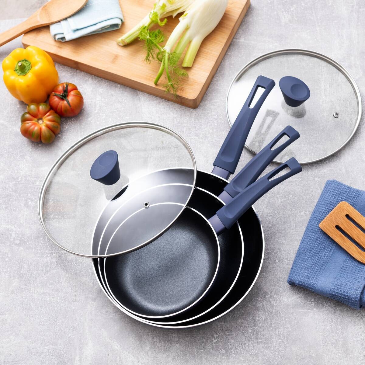 SAN IGNACIO Kochgeschirrset ATLAS schwarz Aluminium 5 tlg.