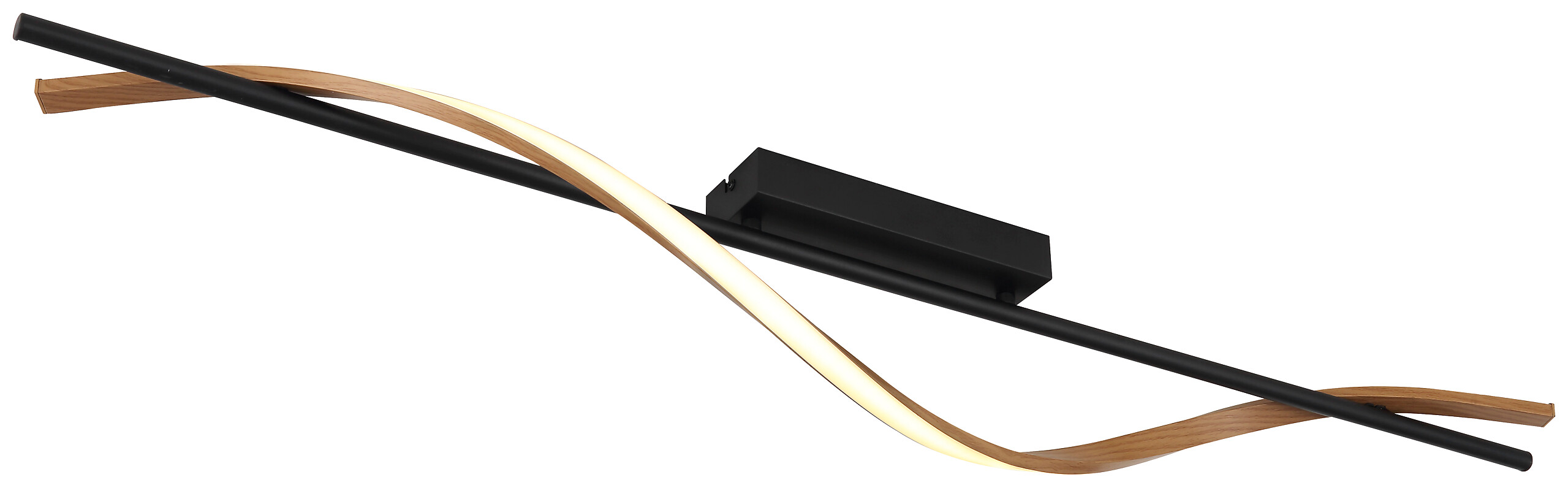 GLOBO LED-Deckenleuchte Opal mattschwarz dunkelbraun Metall Kunststoff B/H/L: ca. 14x17x115 cm 1 Brennstellen