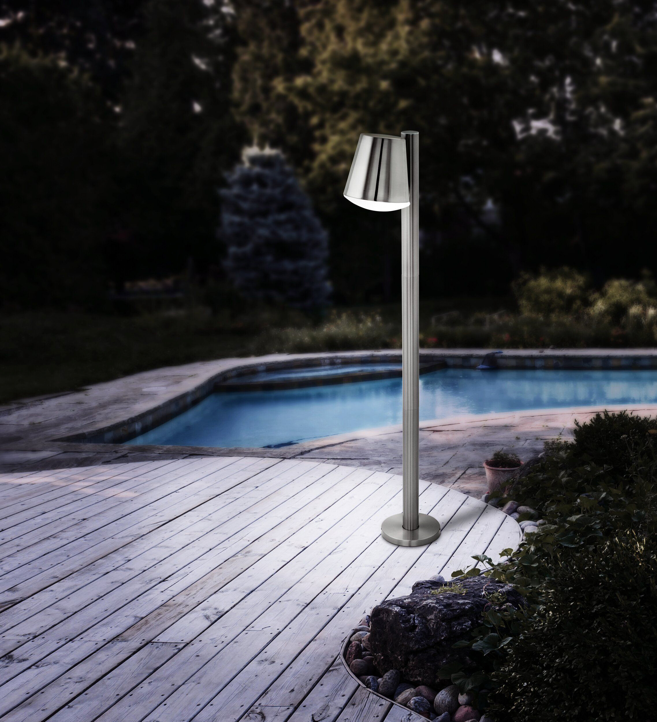 Eglo Außenwandleuchte Caldiero C Kunststoff Metall B/H/L: ca. 14x97x24 cm E27 1 Brennstellen