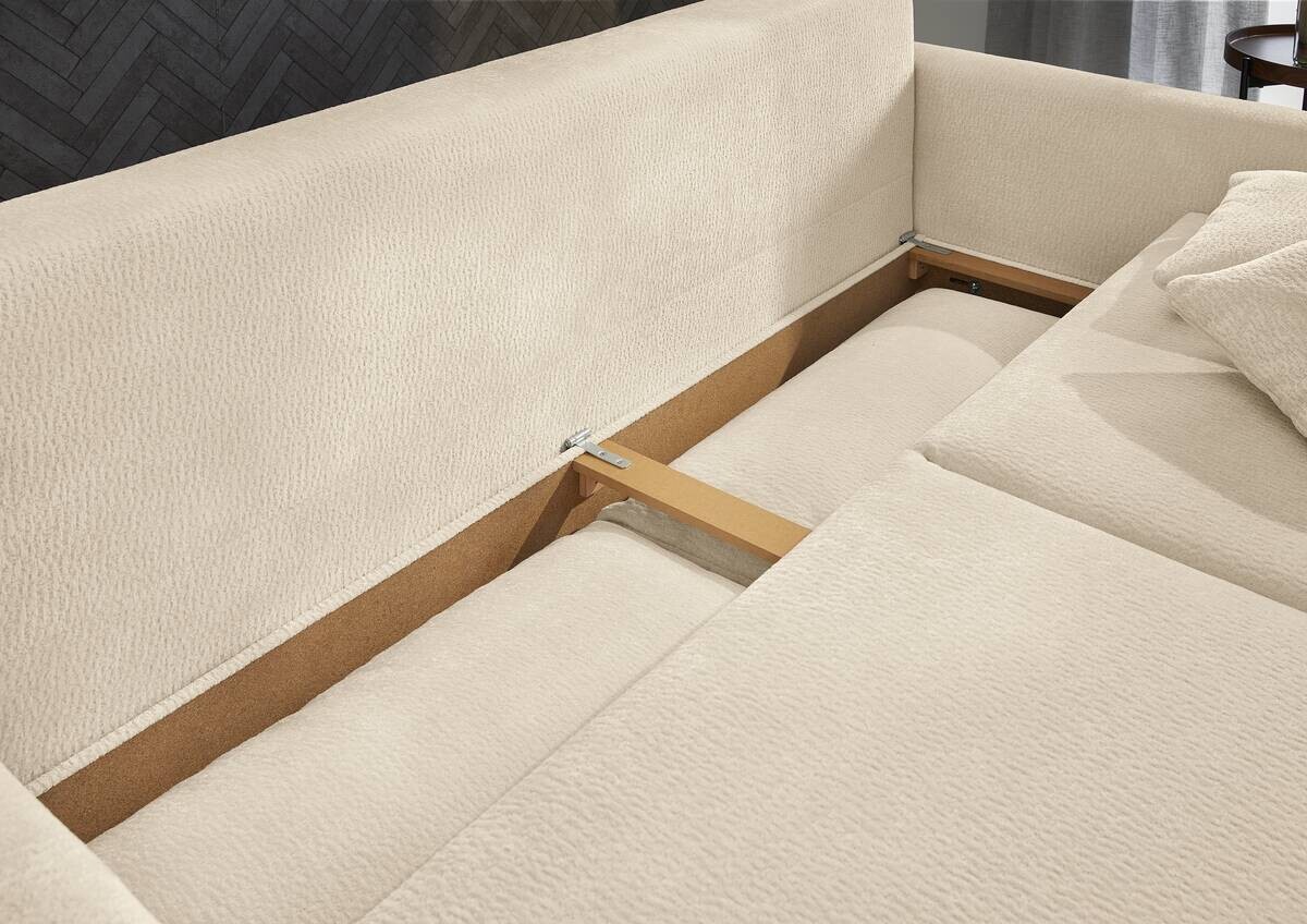 Schlafsofa beige Polyester B/H/T: ca. 217x86x94 cm