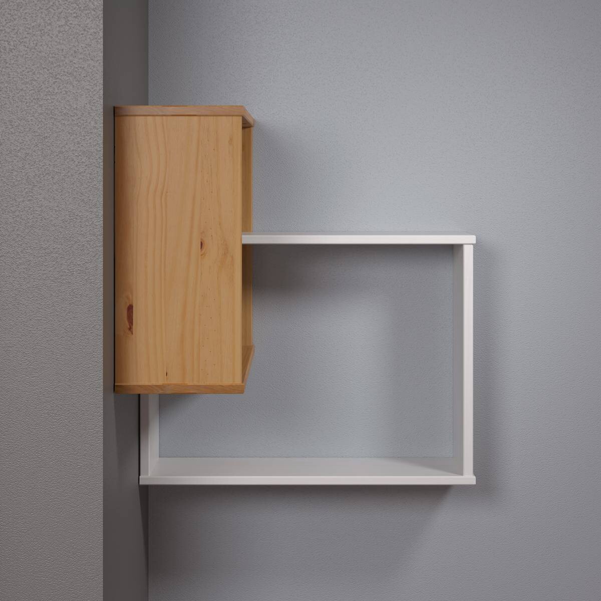 Wandregal Mestre weiß lackiert Optik honig lackiert Optik B/H/T: ca. 60x66x20 cm