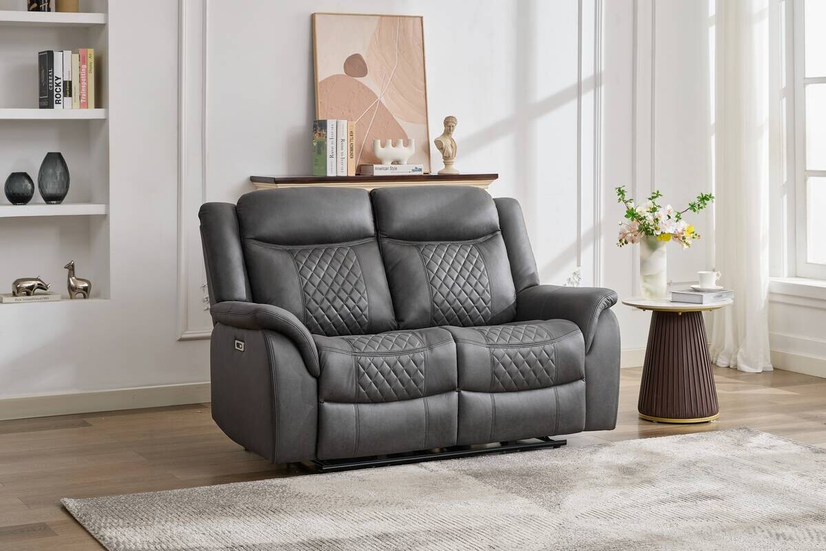 Sofa Pedro grau Microfaser B/H/T: ca. 162x108x94 cm