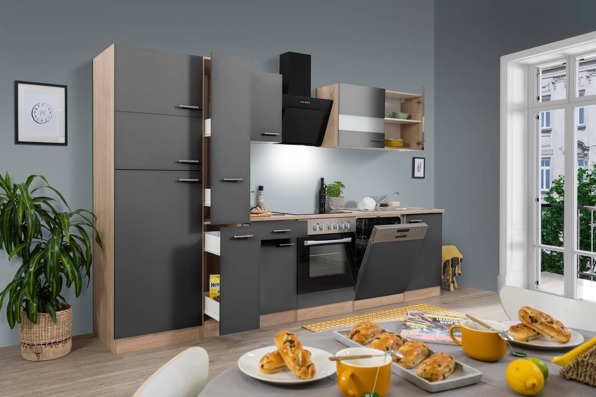 Respekta Küchenblock Economy grau B/H/T: ca. 310x200x60 cm