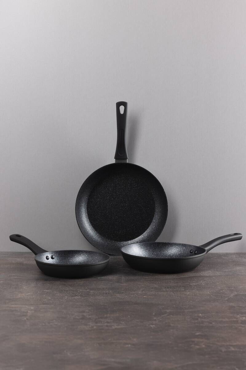 SAN IGNACIO Pfannenset WILLOW schwarz Aluminium 3 tlg.
