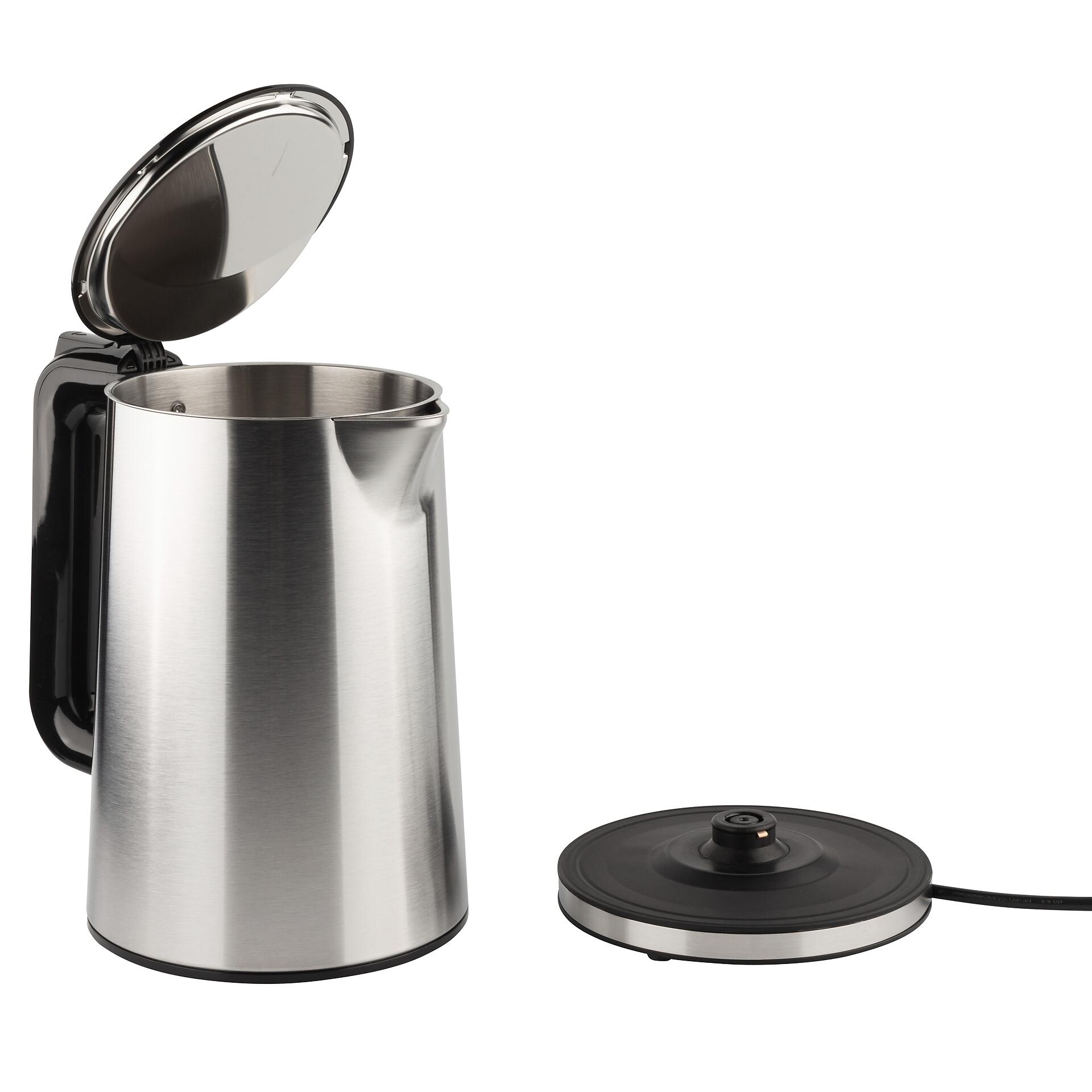 POCOline Wasserkocher schwarz silber Edelstahl Kunststoff B/H/L: ca. 16,3x23,5x22,4 cm ca. 1,7 l