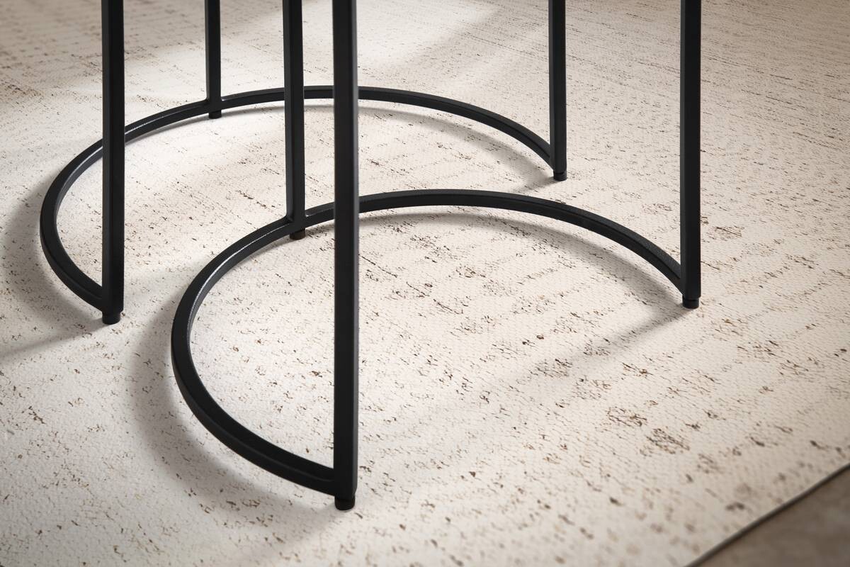 Beistelltisch 3er.-Set. gold schwarz B/H/T: ca. 45x55x45 cm