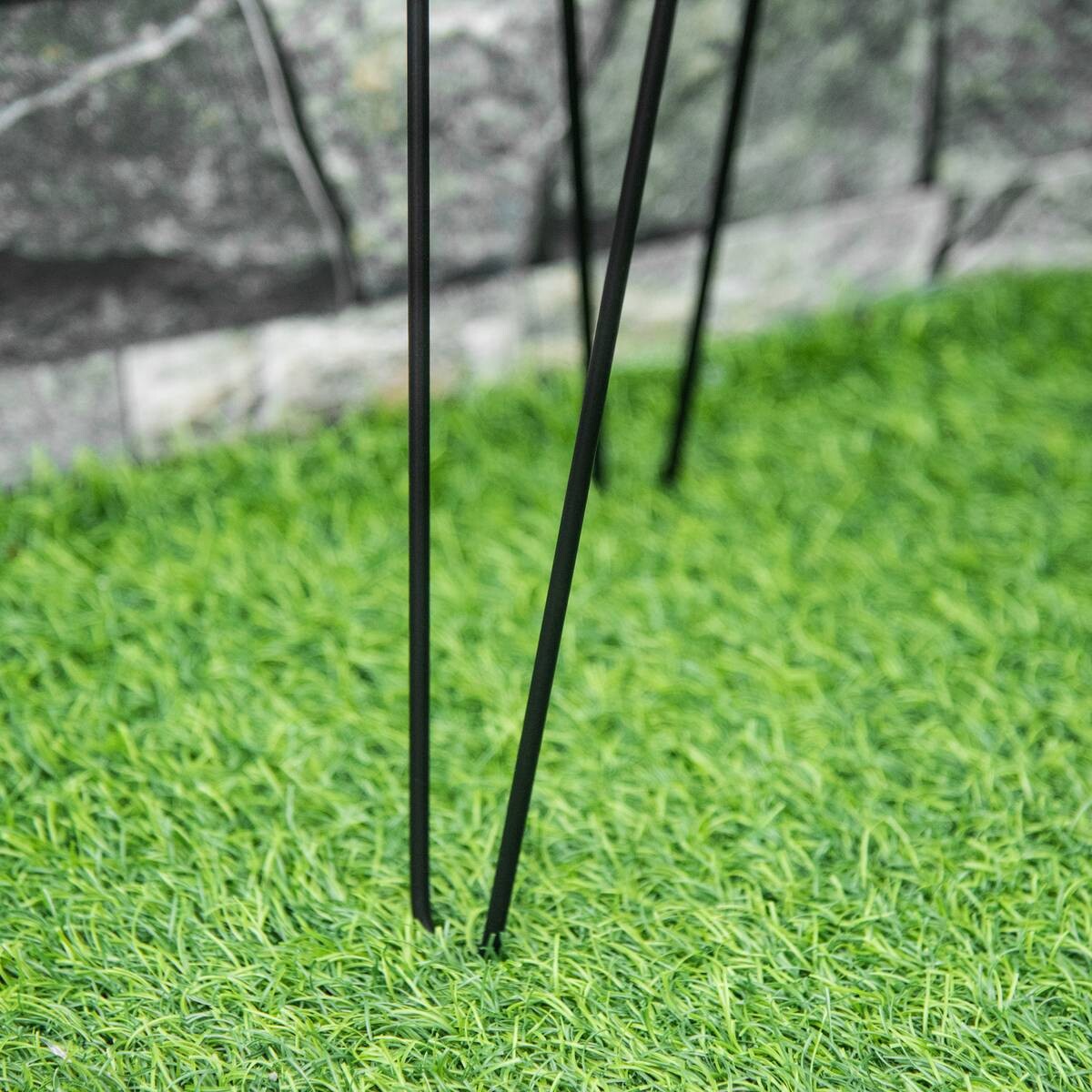 Outsunny Pflanzenständer-Set schwarz Stahl B/H/L: ca. 23x42x26 cm