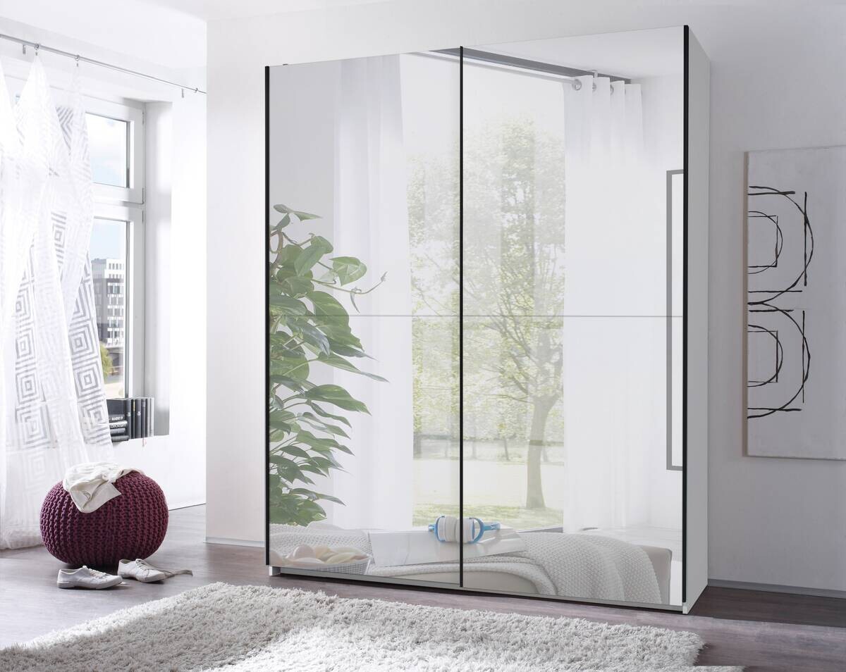 Schwebetürenschrank Noemi weiß B/H/T: ca. 215x210x60 cm