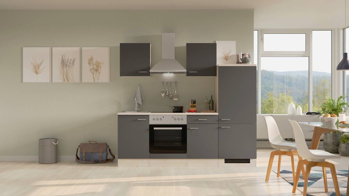 Flex-Well Küchenblock Morena Basalt matt B/H/T: ca. 220x200x60 cm