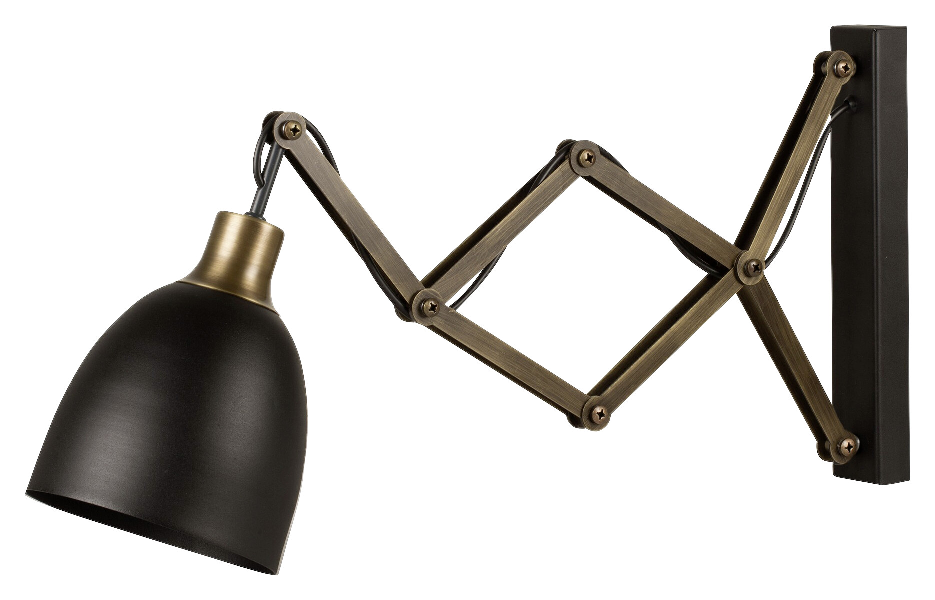 Opviq Wandleuchte Sivani schwarz B/H/T/L: ca. 62x30x62x15 cm E27 1 Brennstellen