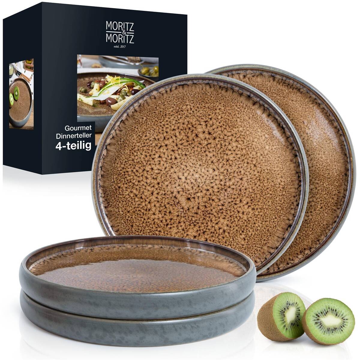 Moritz & Moritz Essteller flach beige Steinzeug D: ca. 27,5 cm