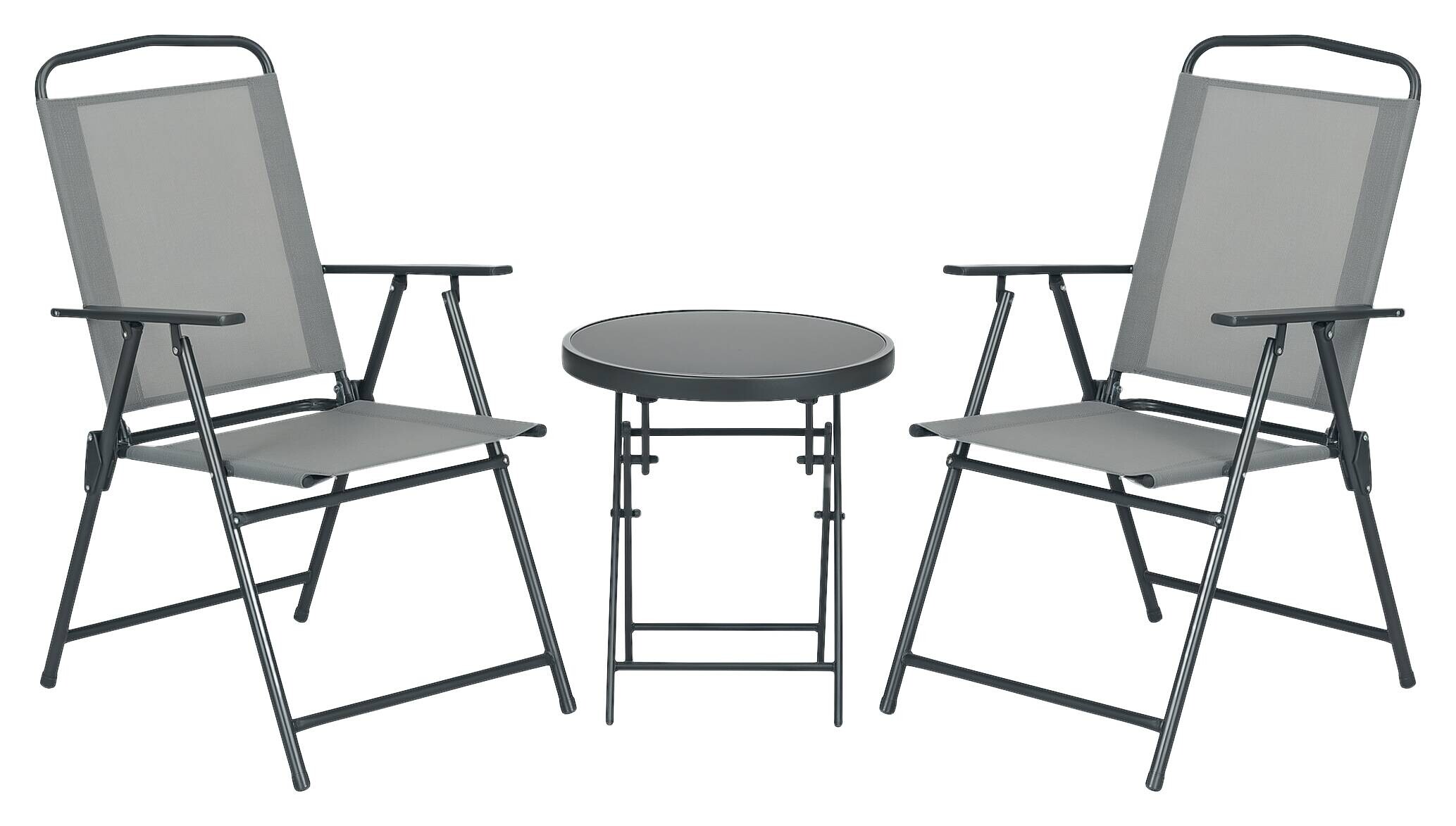 Outsunny Bistro-Set hellgrau Mesh B/H/L: ca. 64x93x53,5 cm