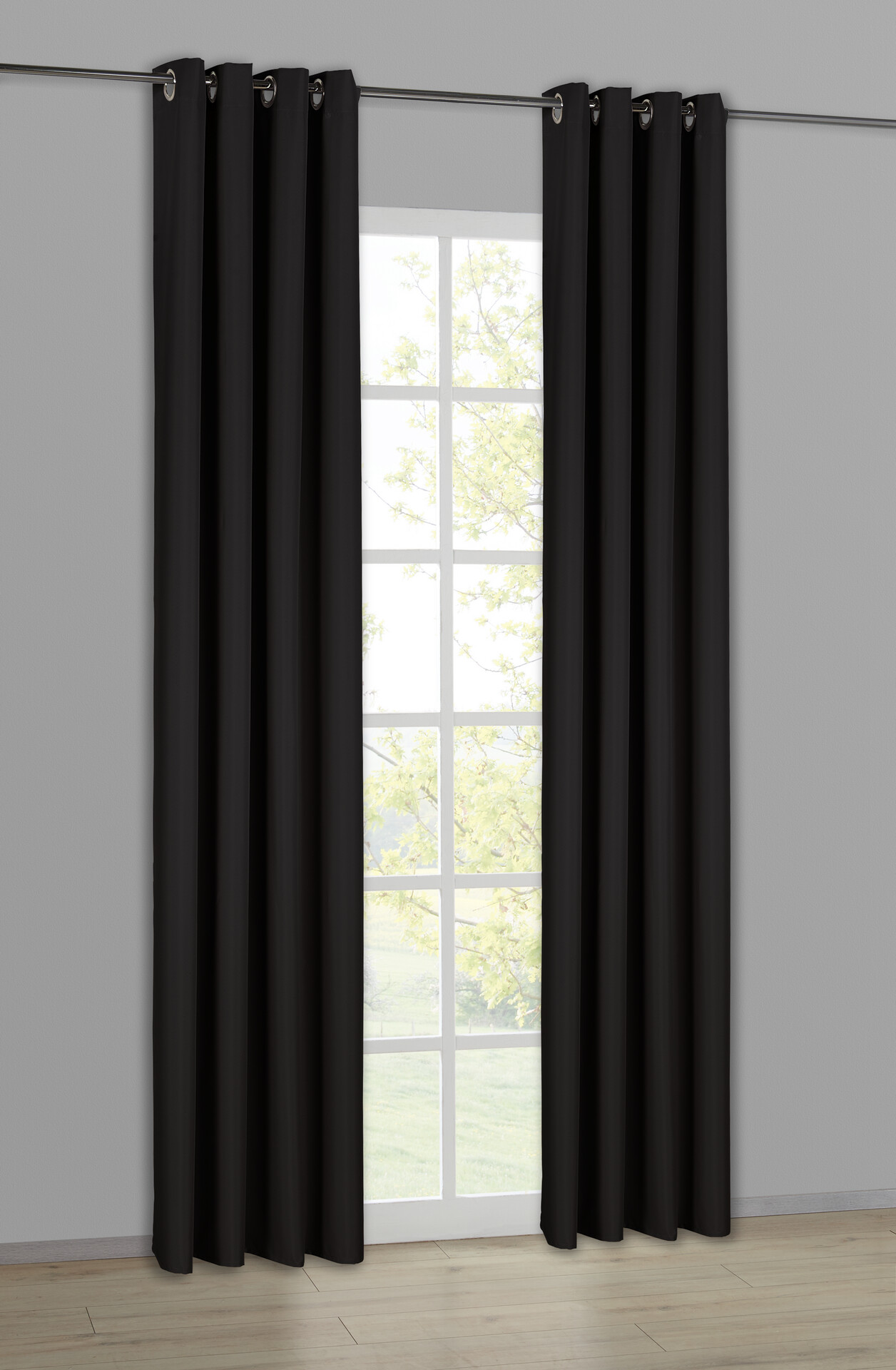 POCOline Ösenvorhang Sorrento schwarz B/L: ca. 140x245 cm