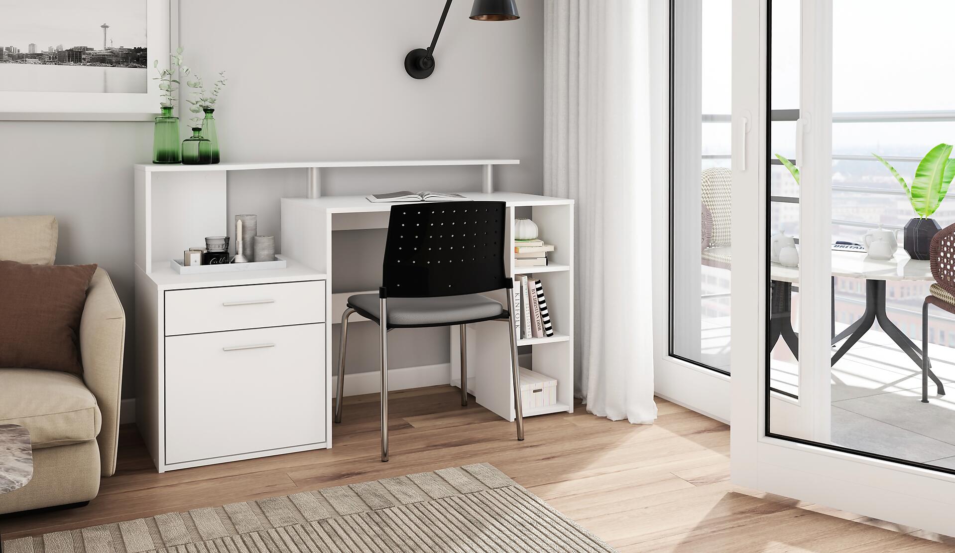 Schreibtisch LOUIS weiß B/H/T: ca. 140x89x55 cm