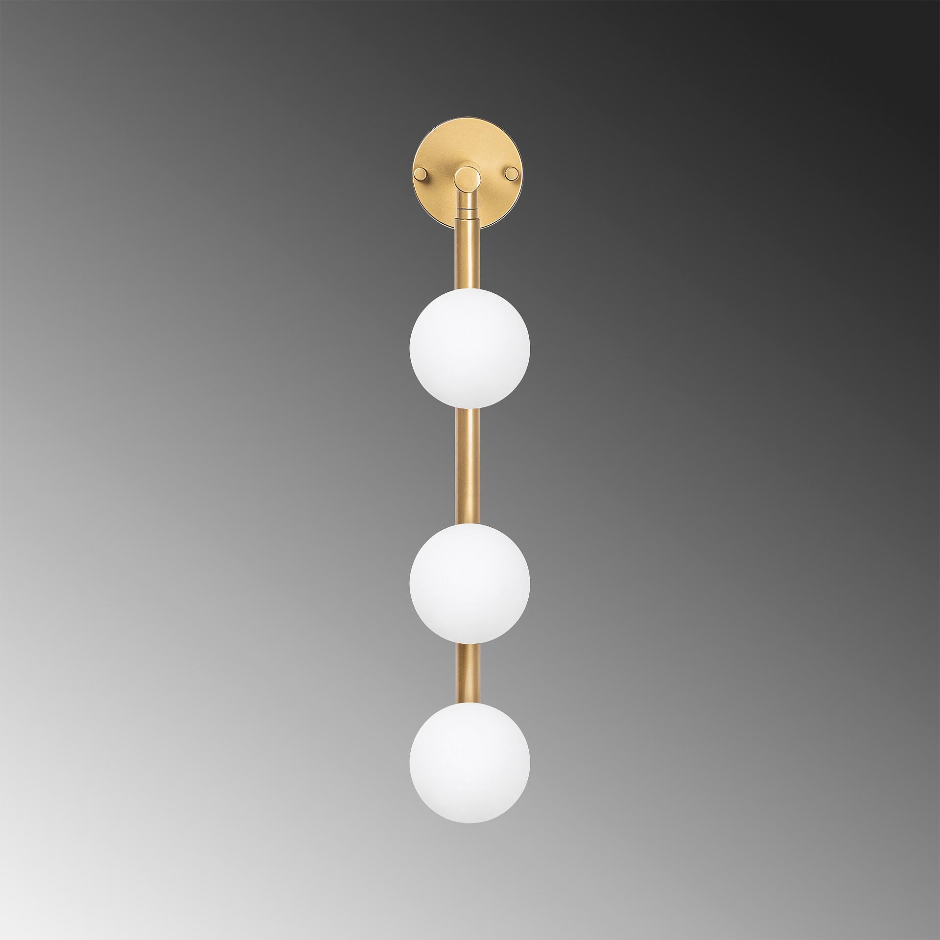 Opviq Wandleuchte gold Metall Glas B/H/L: ca. 24x59x10 cm G9 3 Brennstellen