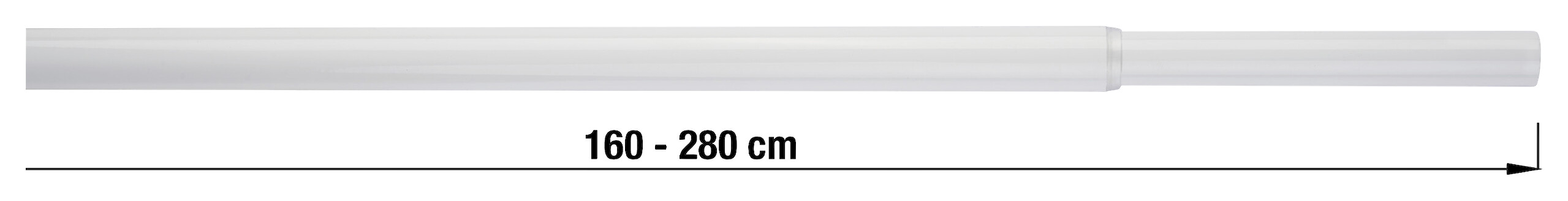 ondeco Stilgarnitur Rohr weiß Metall L: ca. 280 cm ausziehbar von ca. 160 bis 280 cm 1.0 Läufe
