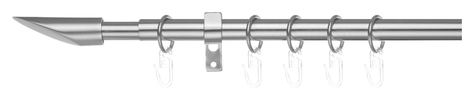 LICHTBLICK Gardinenstange Lipstick Chrom Metall D: ca. 2 cm ausziehbar von ca. 130 bis 240 cm 1.0 Läufe