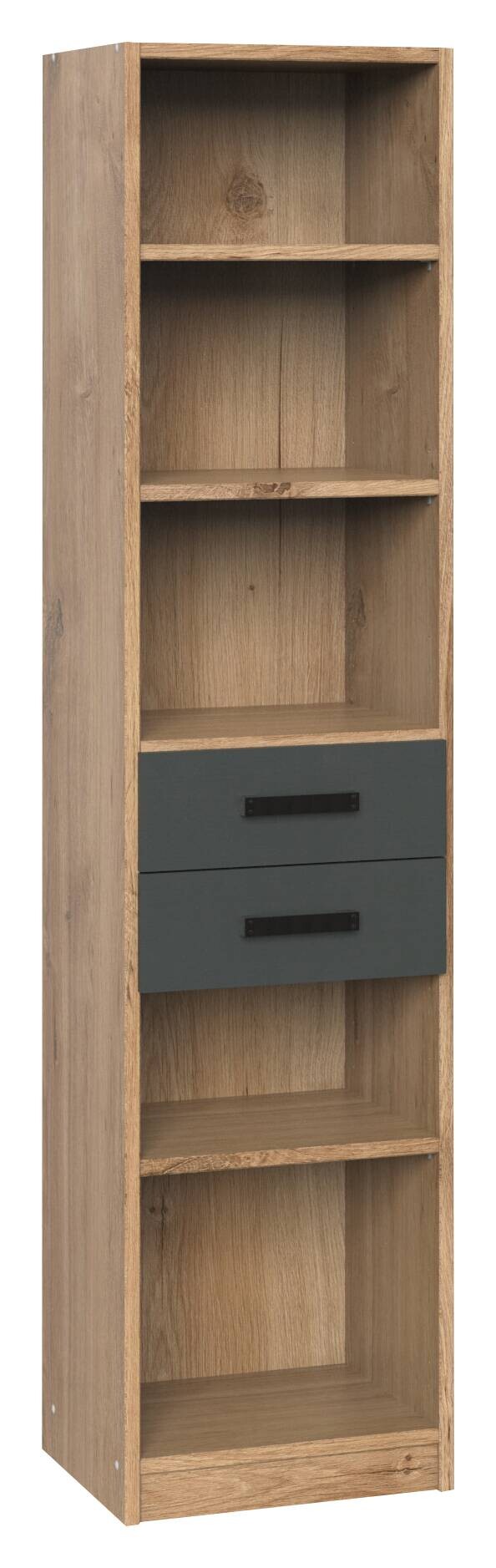 Regal Liverpool Plankeneiche Nachbildung Graphit B/H/T: ca. 47x198x38 cm